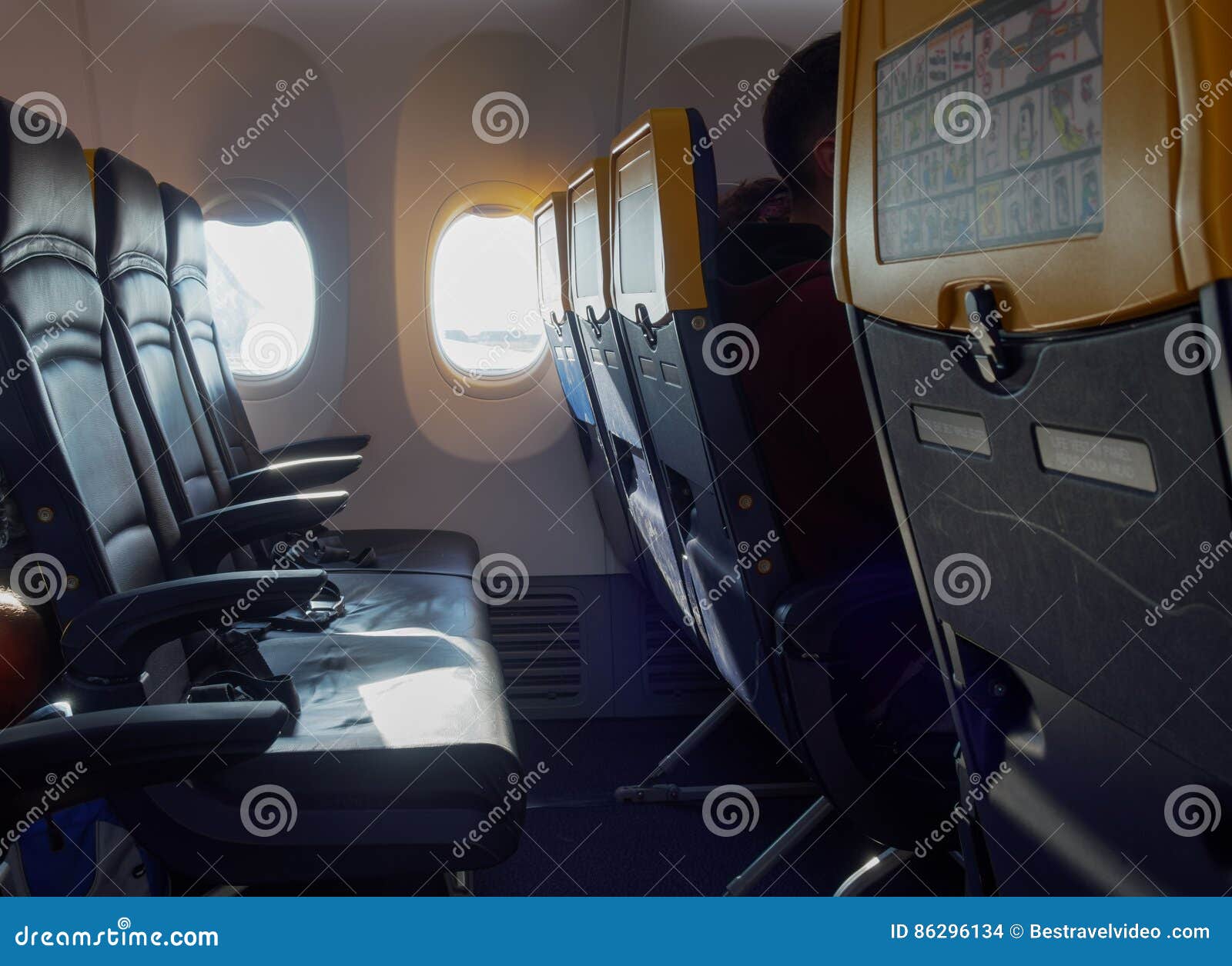 Ryanair Aircraft Seats With Safety Info By Window Editorial Stock Image Image Of Chair Ryanair 86296134