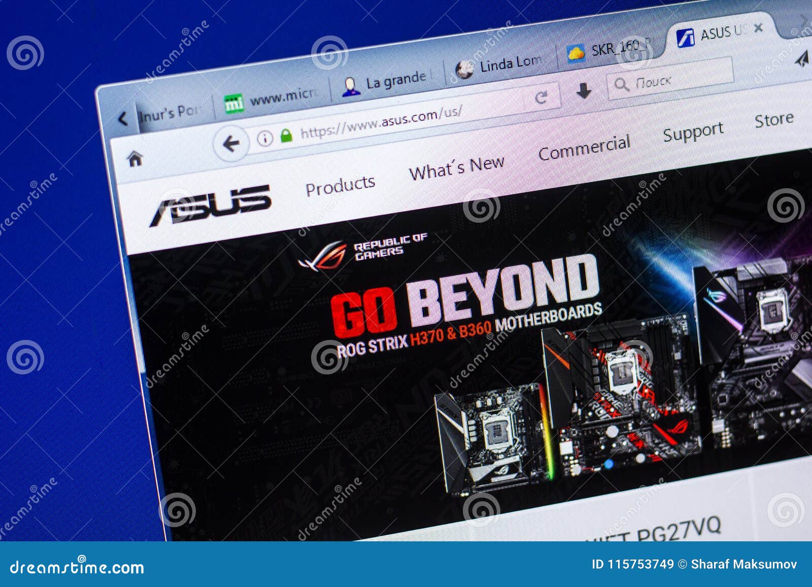 Ryazan Russia April 29 18 Homepage Of Asus Website On The Display Of Pc Url Asus Com Editorial Stock Image Image Of Site Editorial