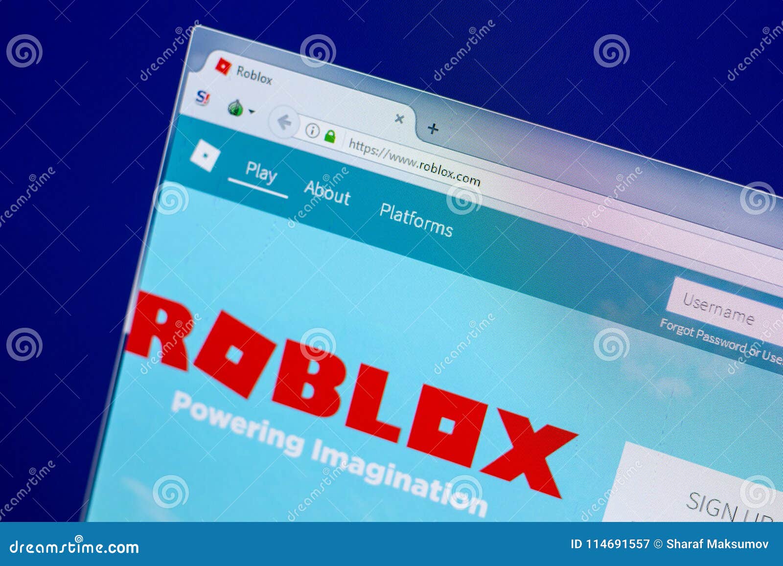 Ryazan Russia April 16 2018 Homepage Of Roblox Website On