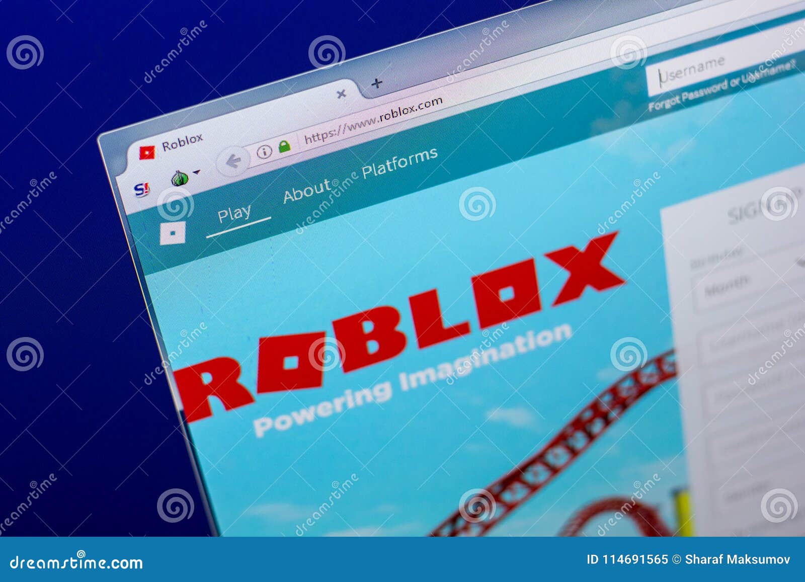 Ryazan Russia April 16 2018 Homepage Of Roblox Website On