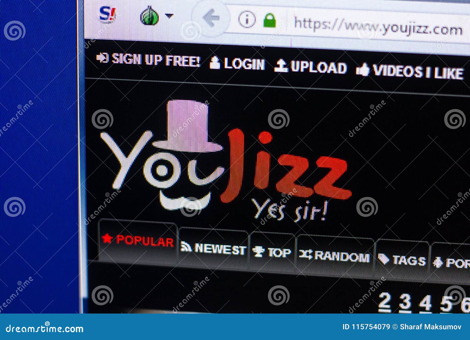 Ryazan, Russia April 29, 2018 Homepage of Youjizz Website on the