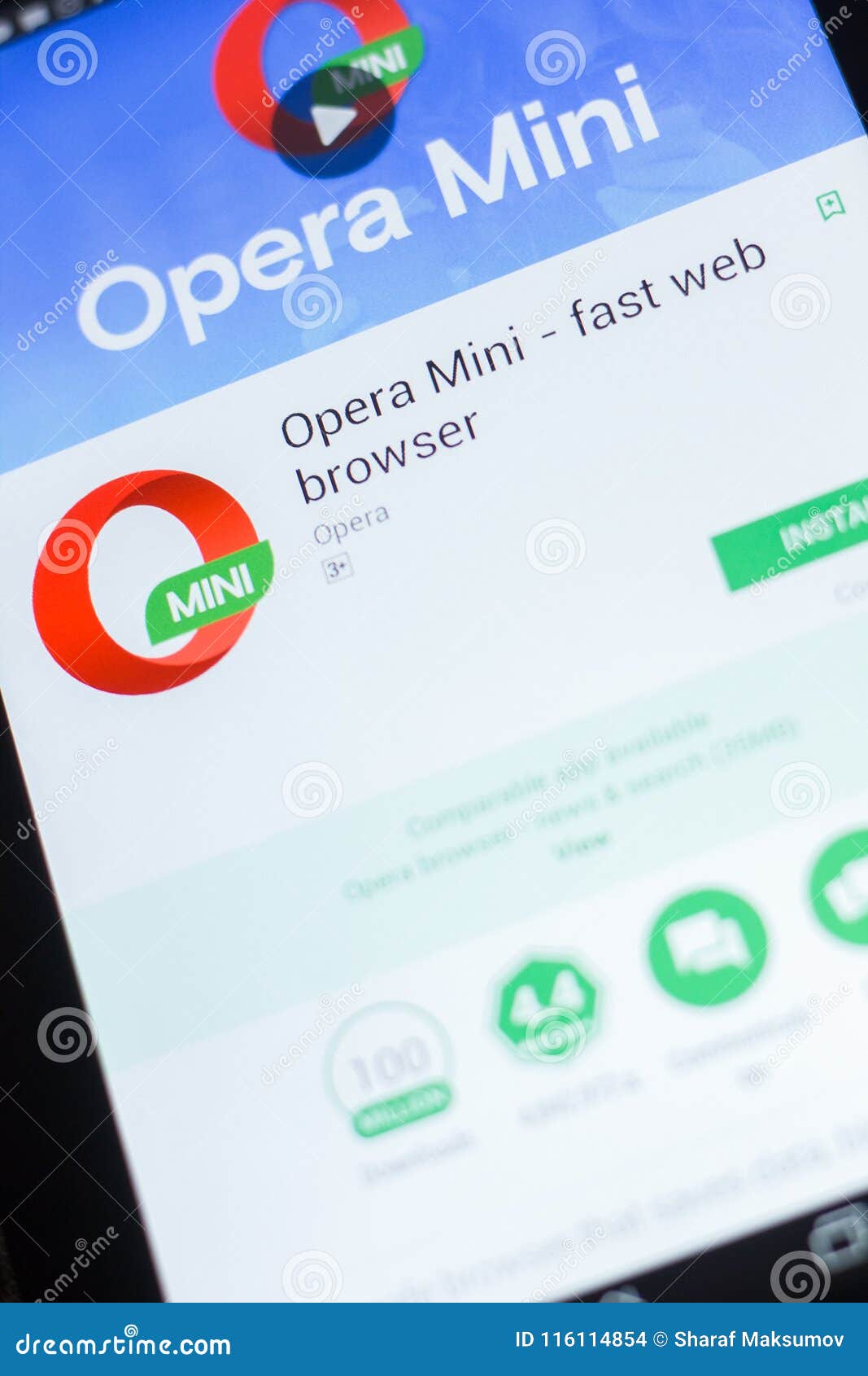 Ryazan Russia April 19 2018 Opera Mini Fast Web Browser Mobile App On The Display Of Tablet Pc Editorial Stock Image Image Of Illustrative Icon 116114854