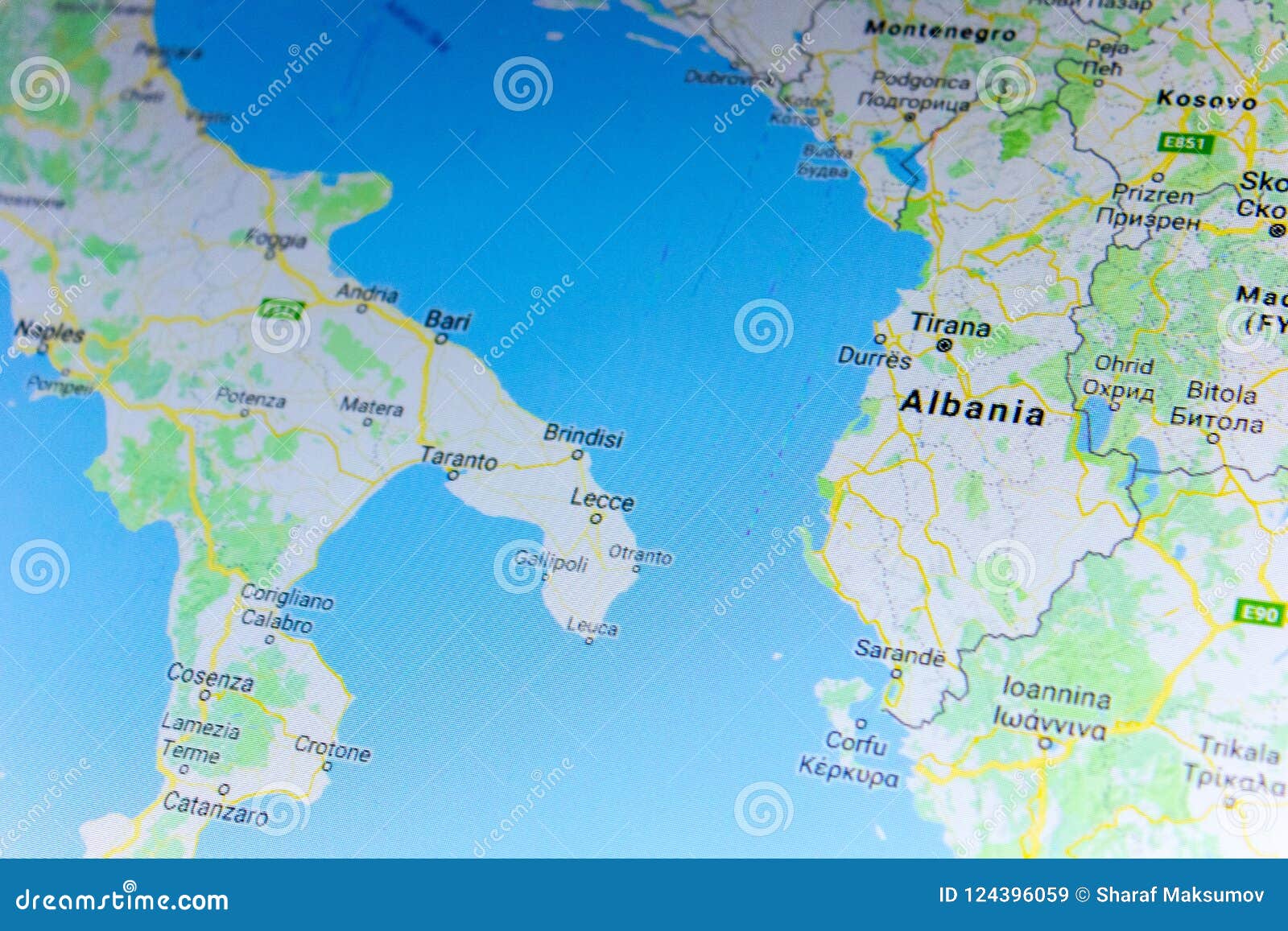 Ryazan, Russia - July 08, 2018: Country of Albania on the Google Maps