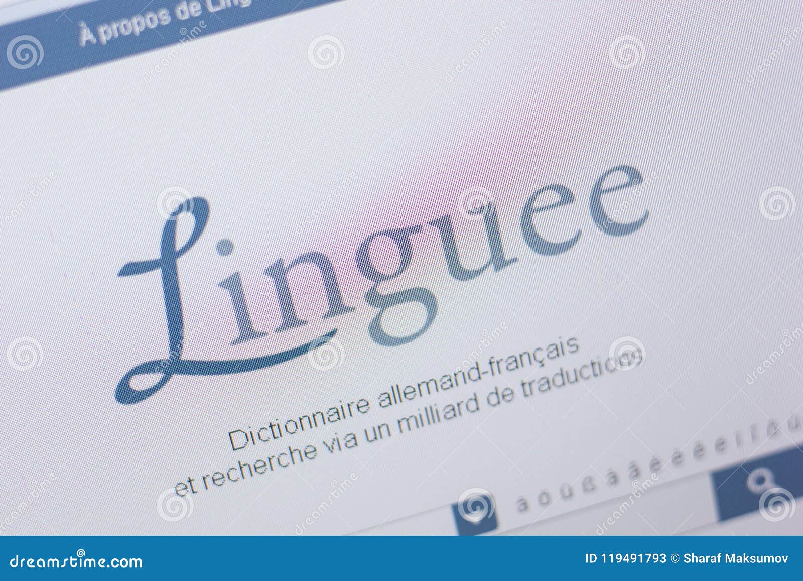 Ryazan, Russia - June 17, 2018: Homepage of Linguee Website on the Display  of PC, Url - Linguee.fr. Editorial Stock Photo - Image of illustrative,  front: 119491793