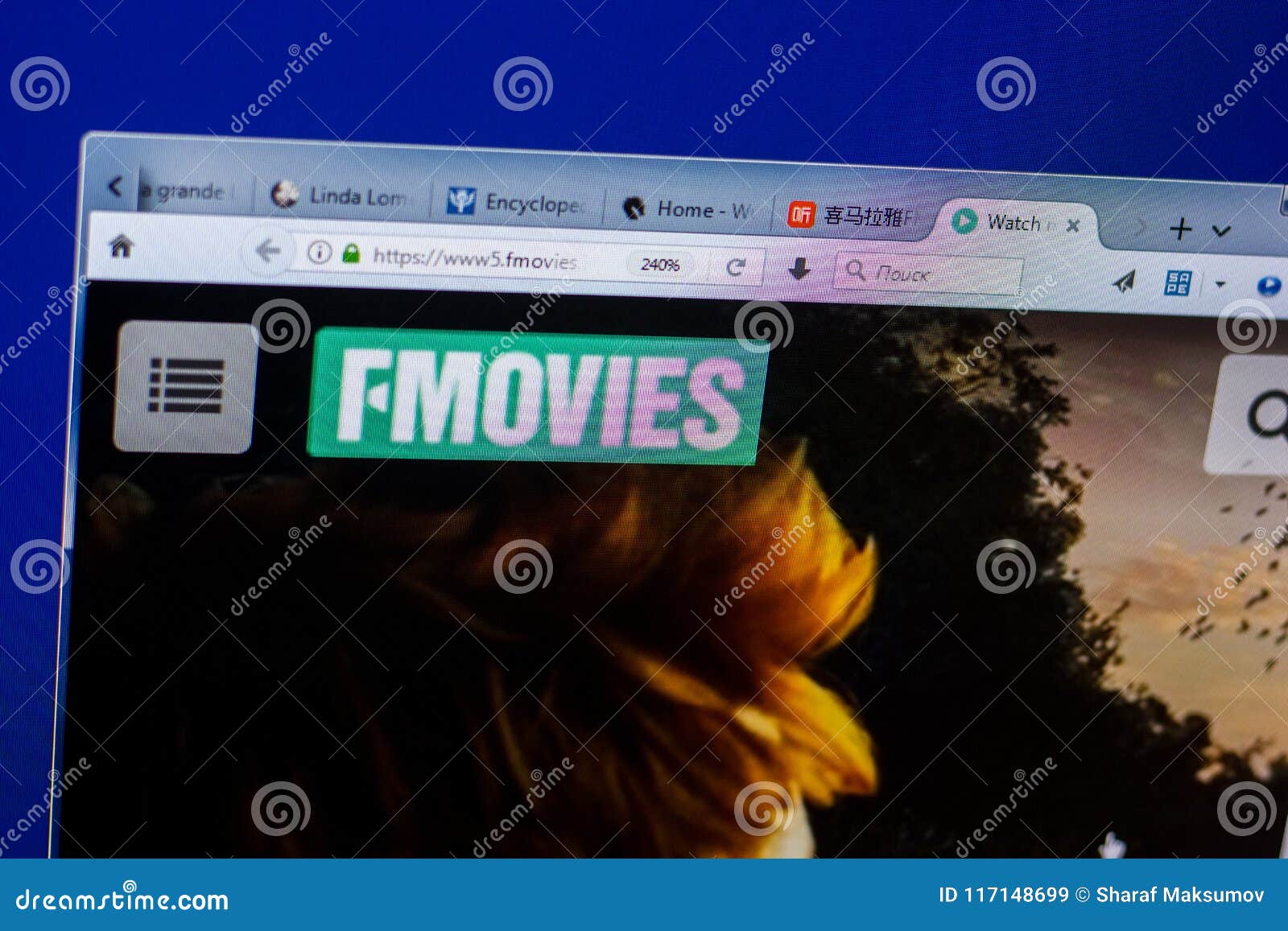 Ryazan, Russia May 20, 2018 Homepage of Fmovies Website on the