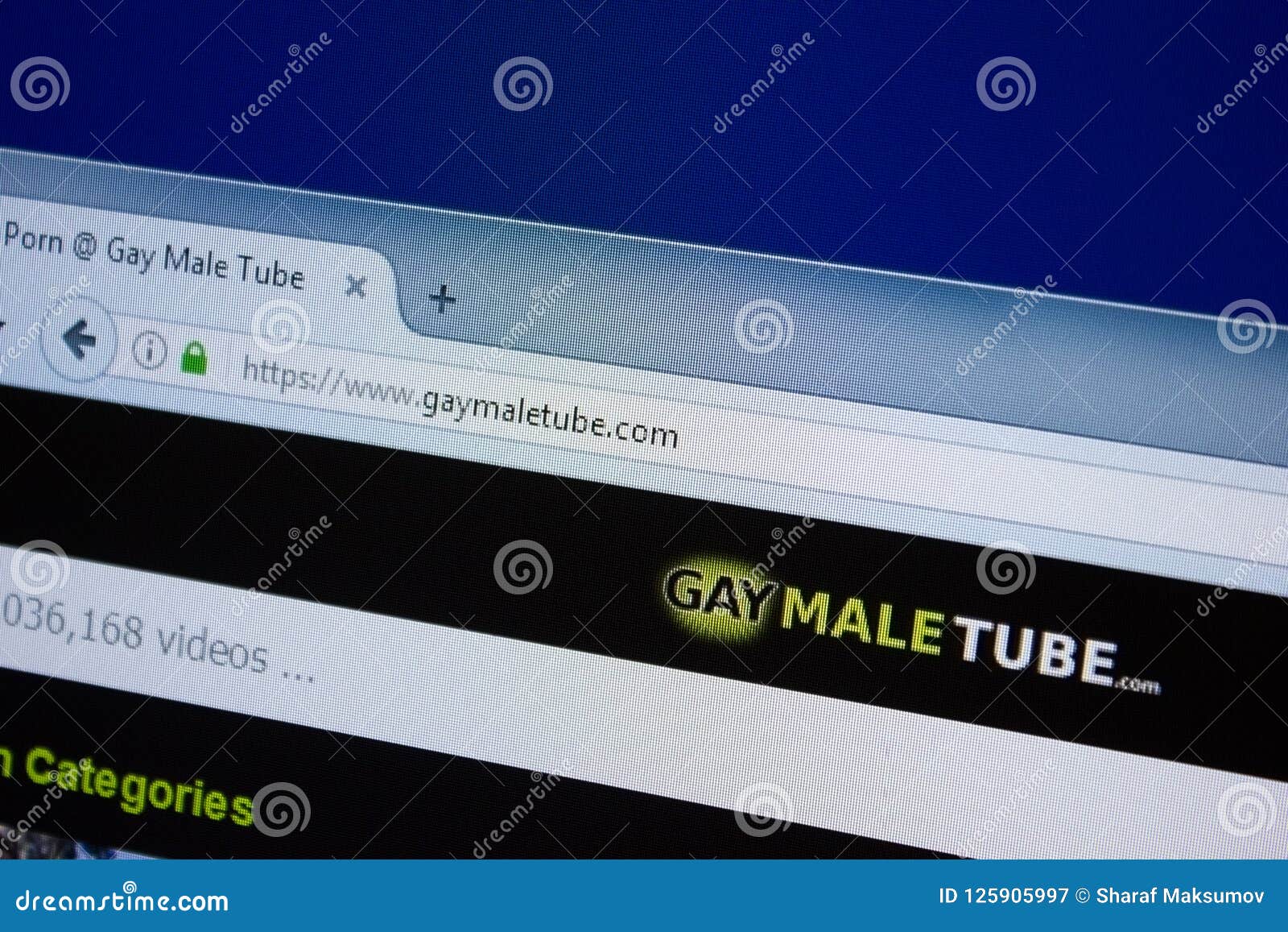 Ryazan, Russia September 09, 2018 Homepage of Gay Male Tube Website