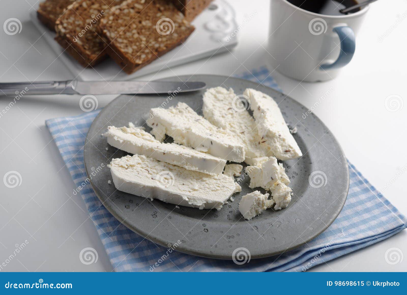Rye Bread, Cheese and Coffee Stock Image Image of coffee, napkin
