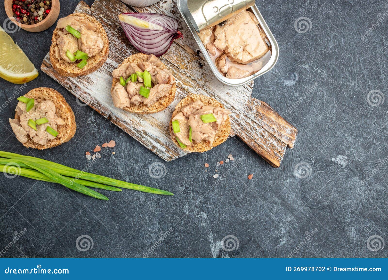Rye Bread Cod Liver Spread. Sandwich with Cod Liver on Rye Bread on a