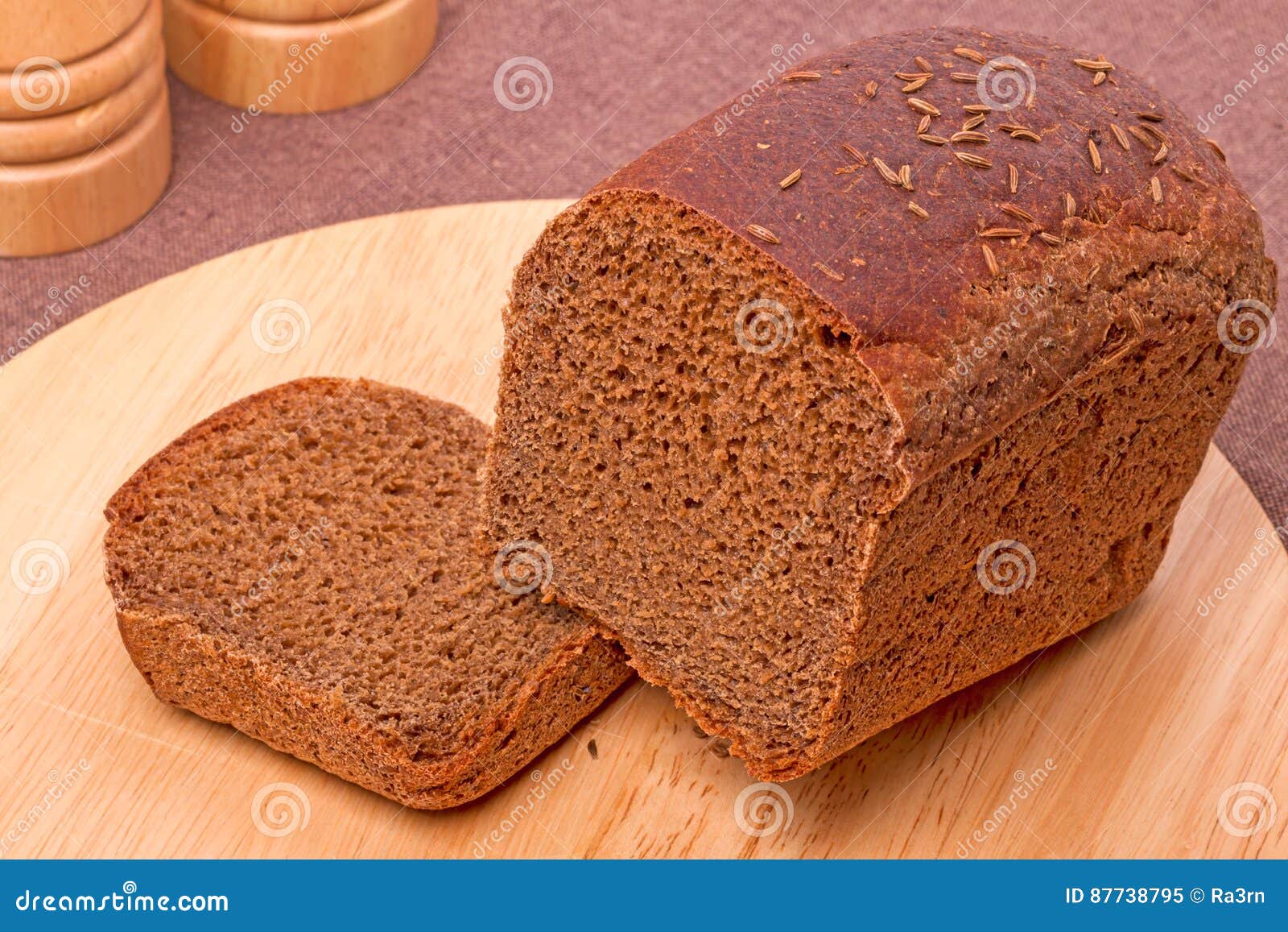 Rye bread with cumin seeds stock image. Image of closeup 87738795