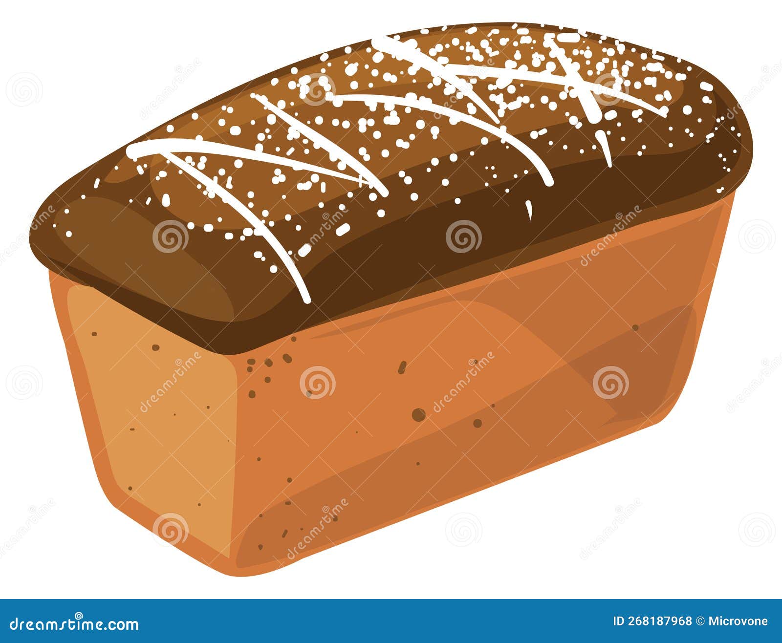 Rye Bread Loaf. Cartoon Fresh Bakery Icon Stock Illustration