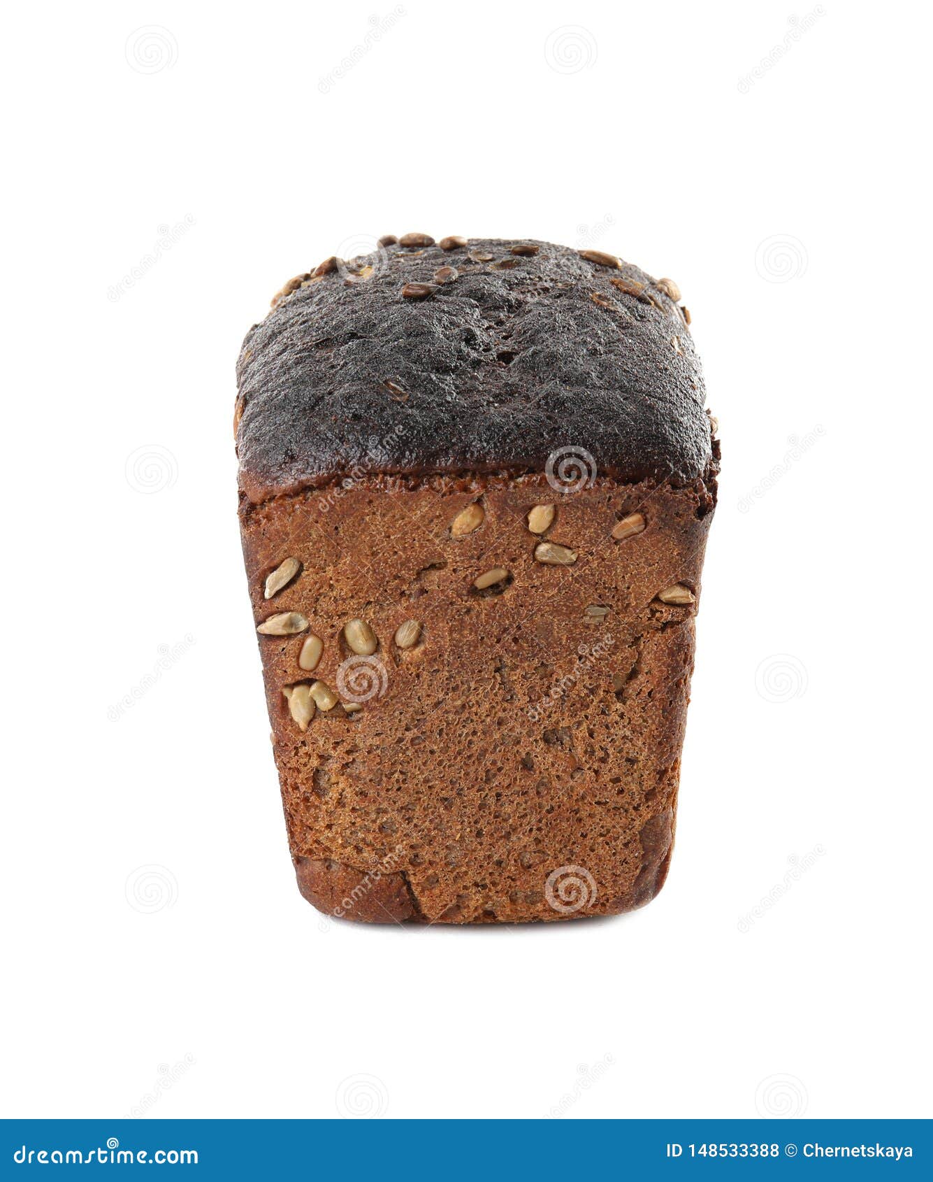 Rye Bread with Sunflower Seeds on White Stock Photo Image of seeds