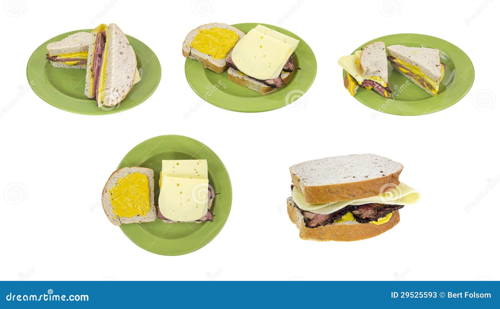 Rye Bread Swiss Cheese Prosciutto Sandwiches Stock Image Image of