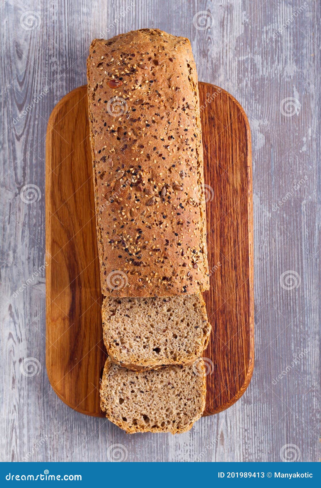 Rye seeds bread loaf stock image. Image of copyspace 201989413