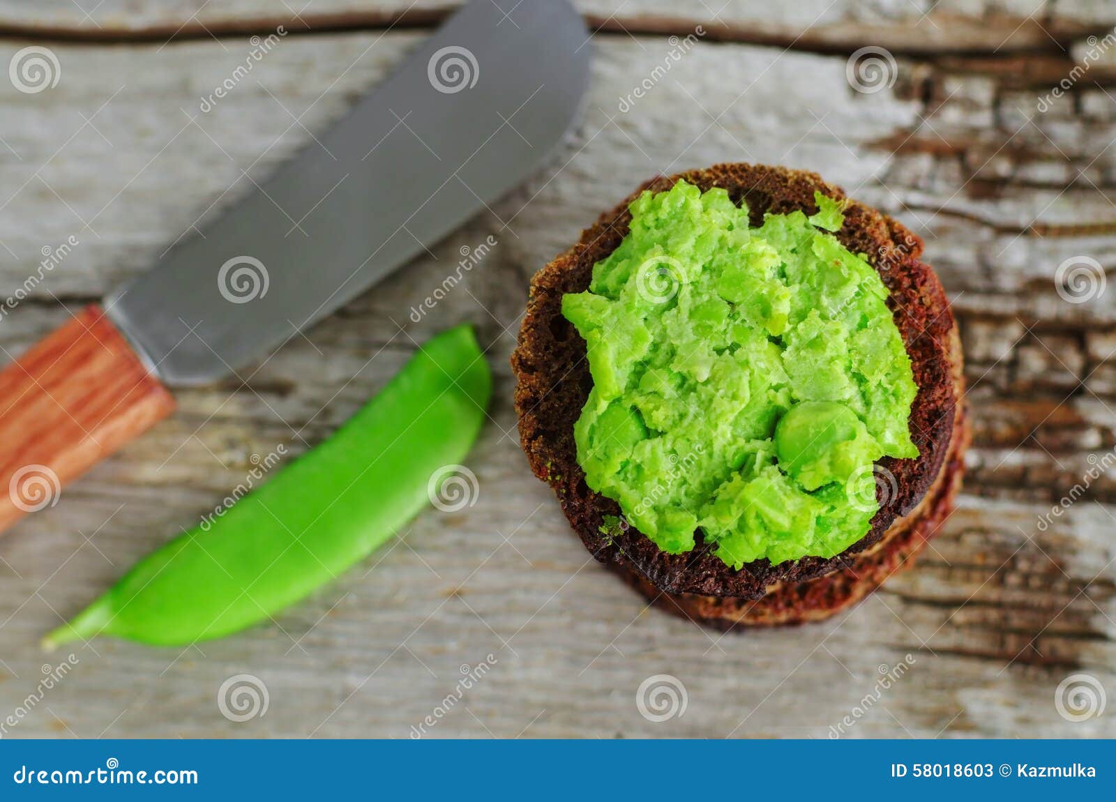 Rye Toasts with Green Peas Pate Stock Image Image of lunch, fresh