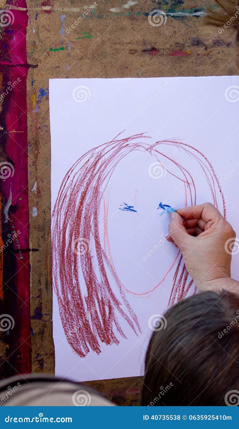 Rysunkowy Twarzy Dziewczyny Ołówek S Zdjęcie Stock Obraz