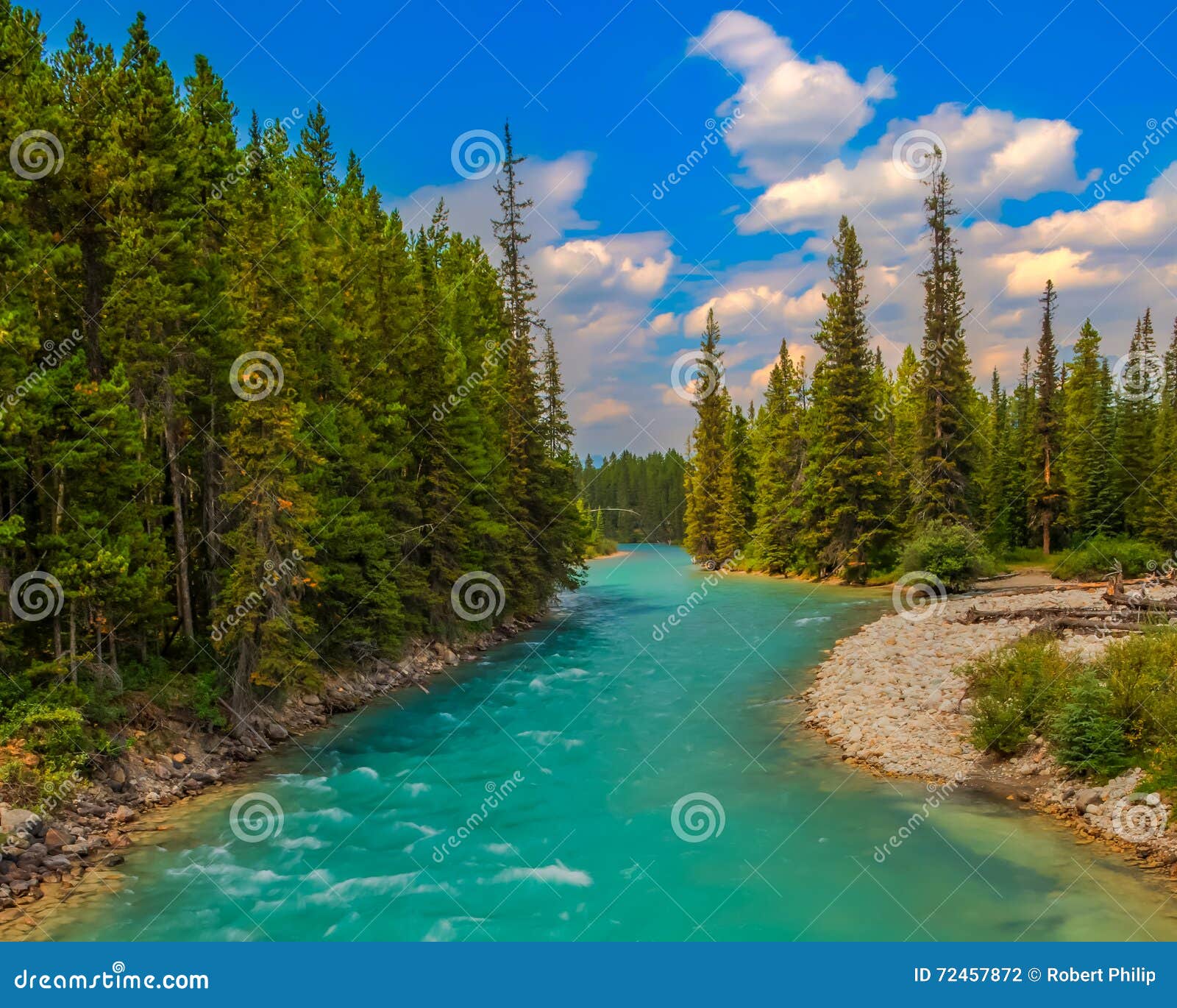 Río de Pipestone foto de archivo. Imagen de agua, lago 72457872