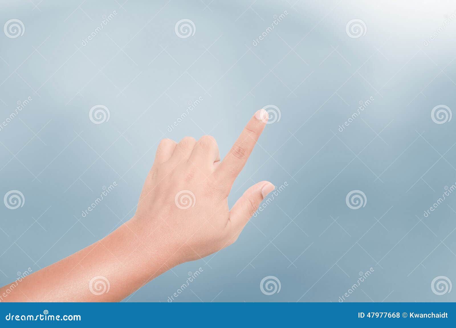 Ręka target376_1_ wirtualnego ekran Odizolowywający na bielu. Ręka target376_1_ wirtualnego ekran pojedynczy białe tło