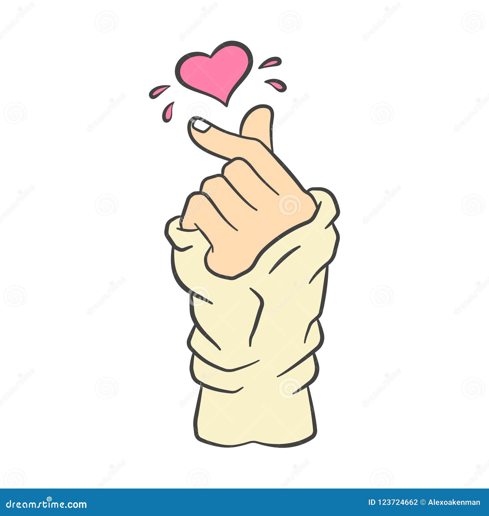 Simbolo Coreano Do Gesto De Mao Do Coracao Do Vetor Ilustracao Do Vetor Ilustracao De Coreano Simbolo 123724662