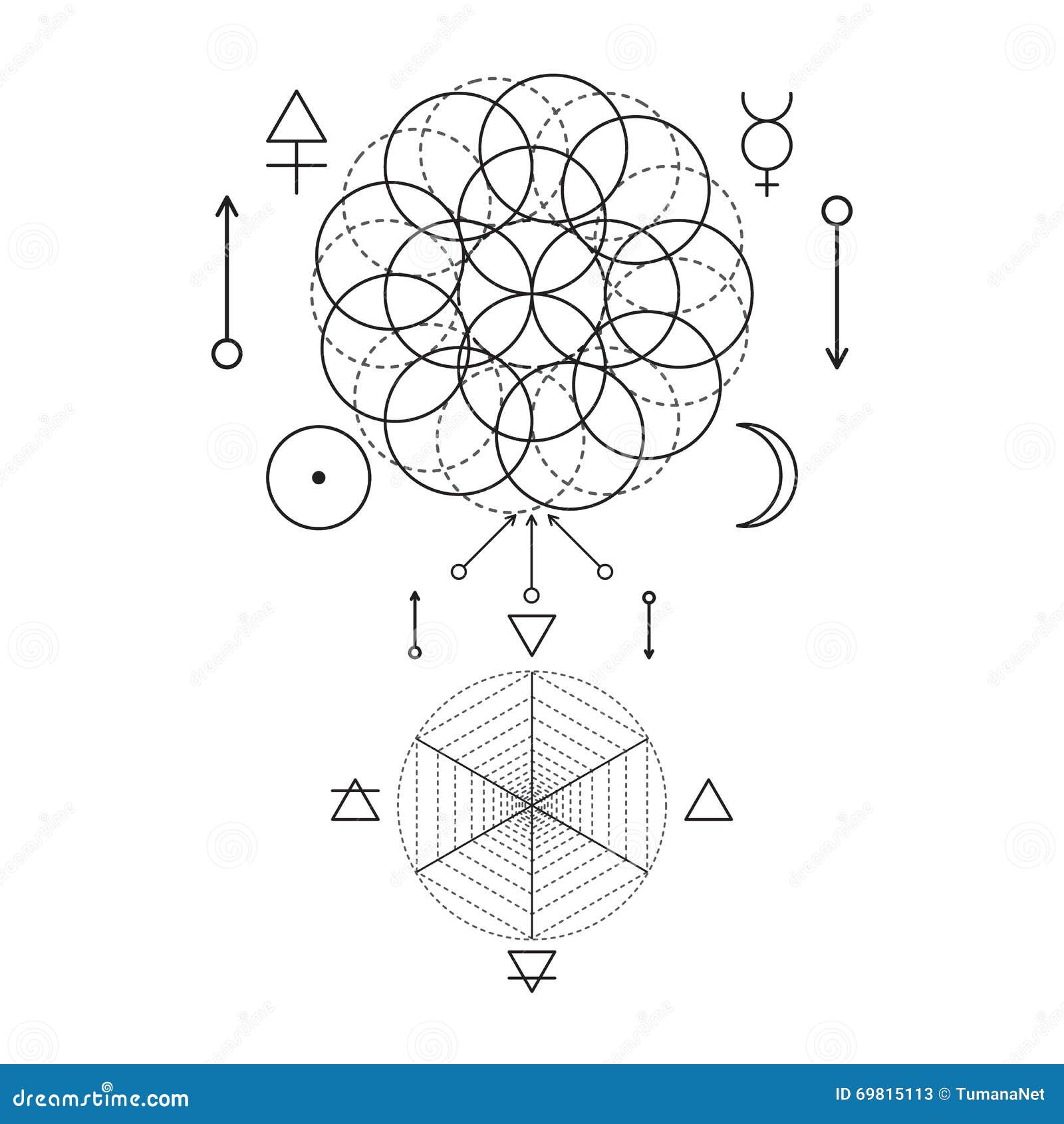 Mandala 4 Elementos Simbolo Alquimia Terra Ar Fogo Agua