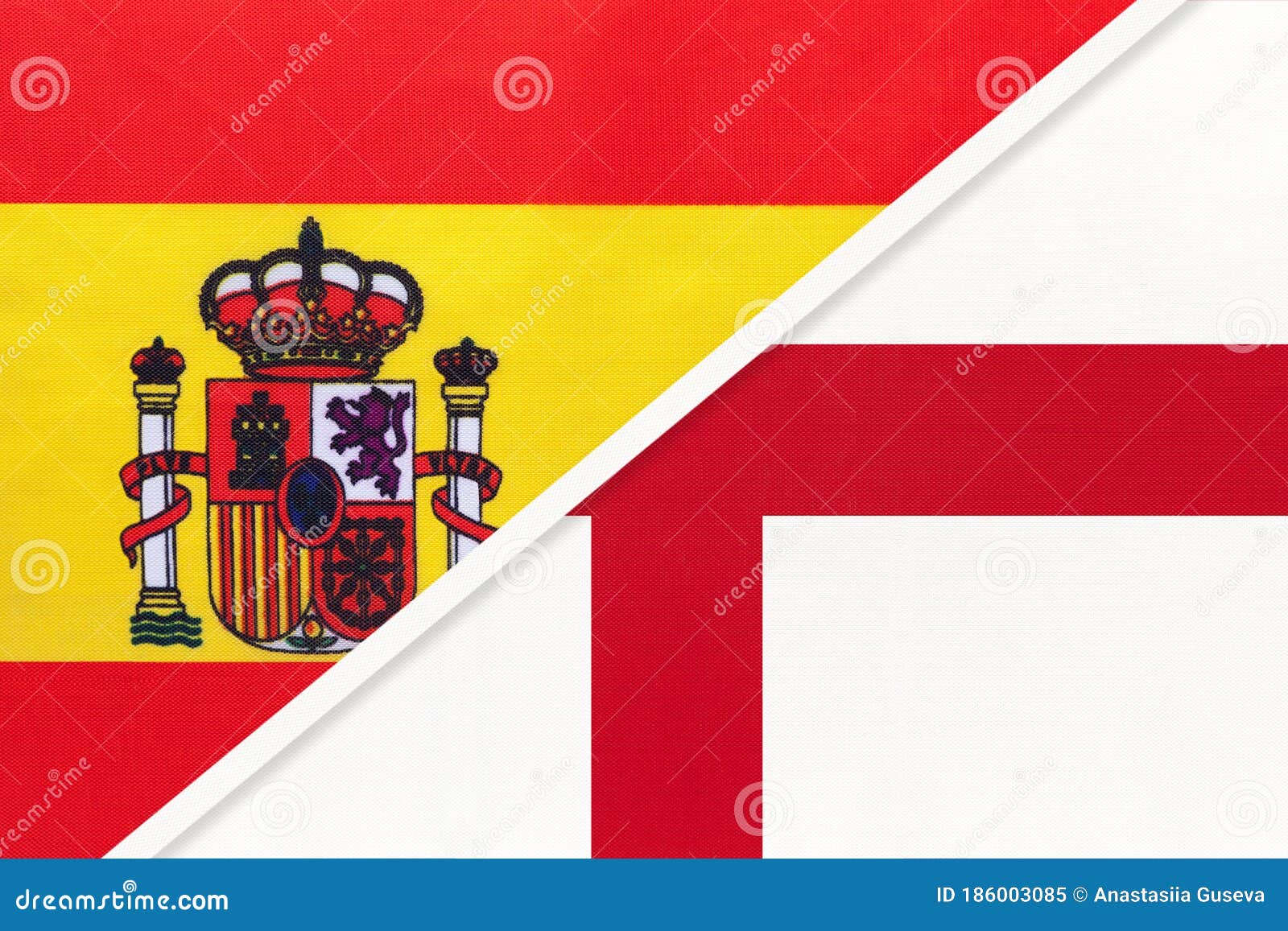 Bandeira da inglaterra vs espanha