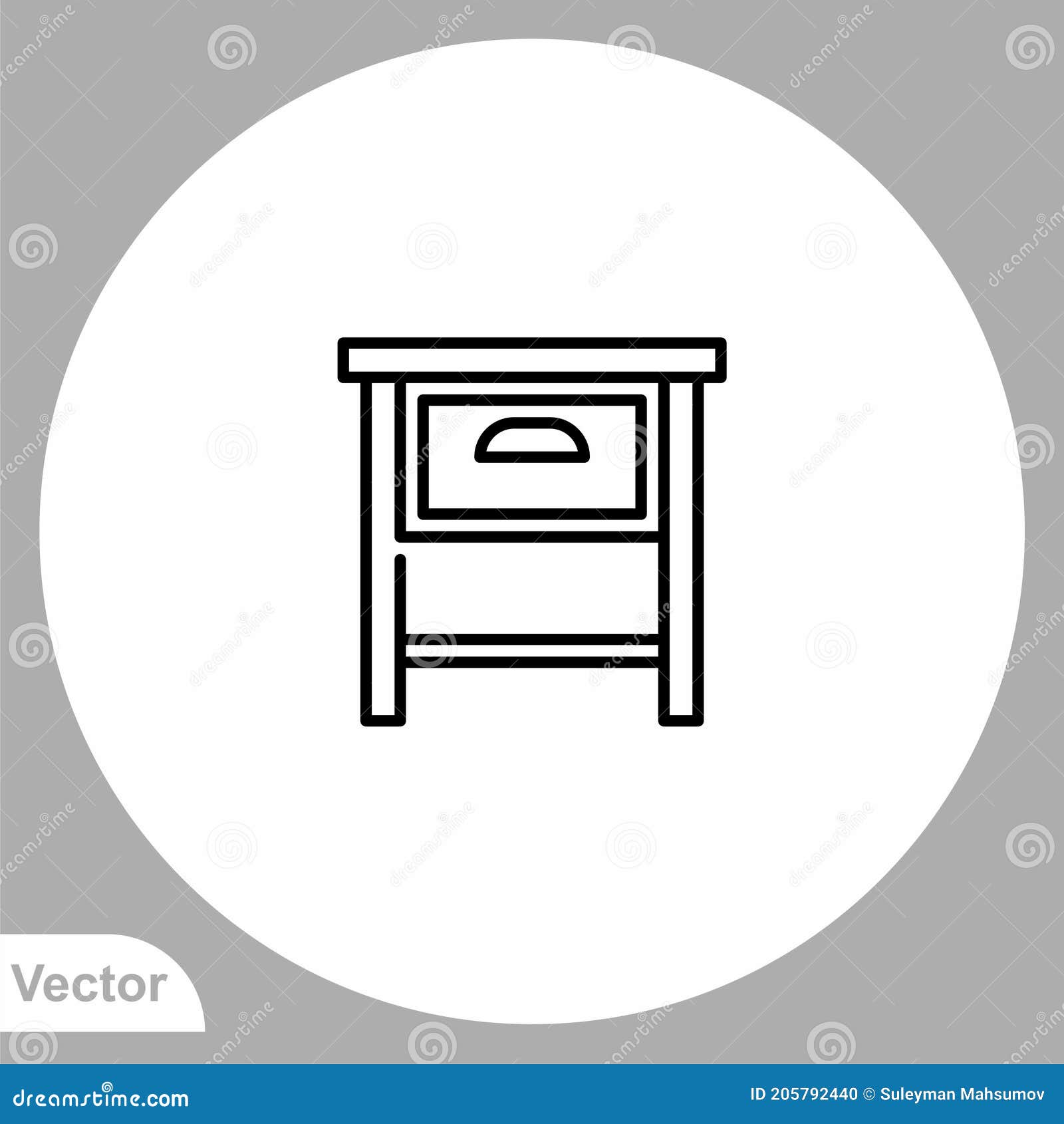 Símbolo De Símbolo Del Icono Del Vector De La Mesa De Cabecera