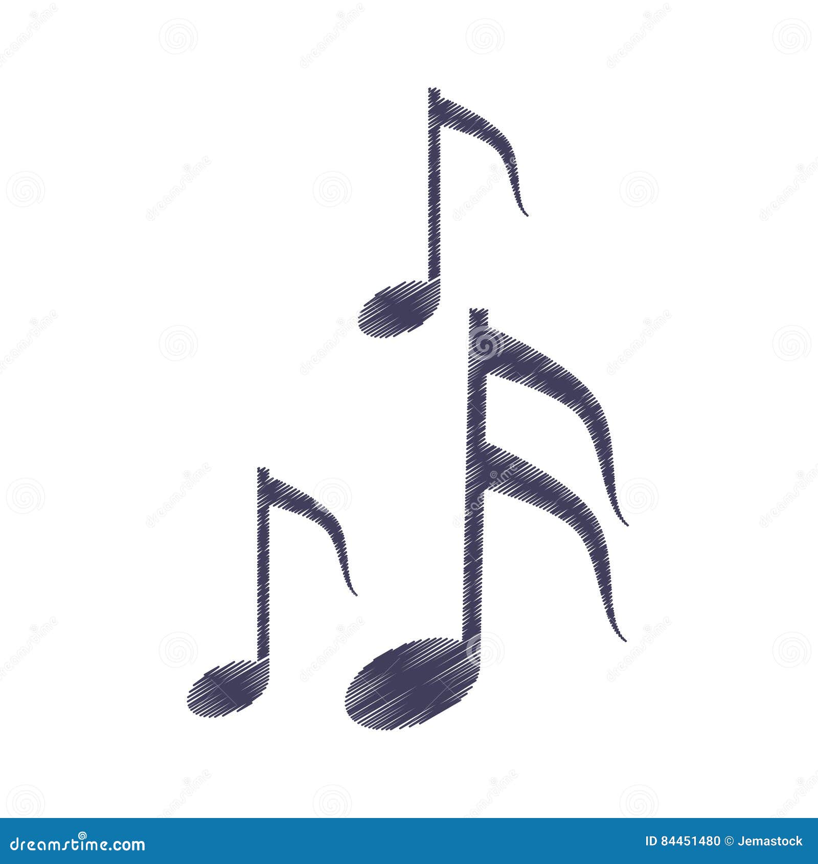 Símbolo De Dibujo De La Melodía De La Nota Musical Ilustración del Vector -  Ilustración de musical, trazado: 84451480