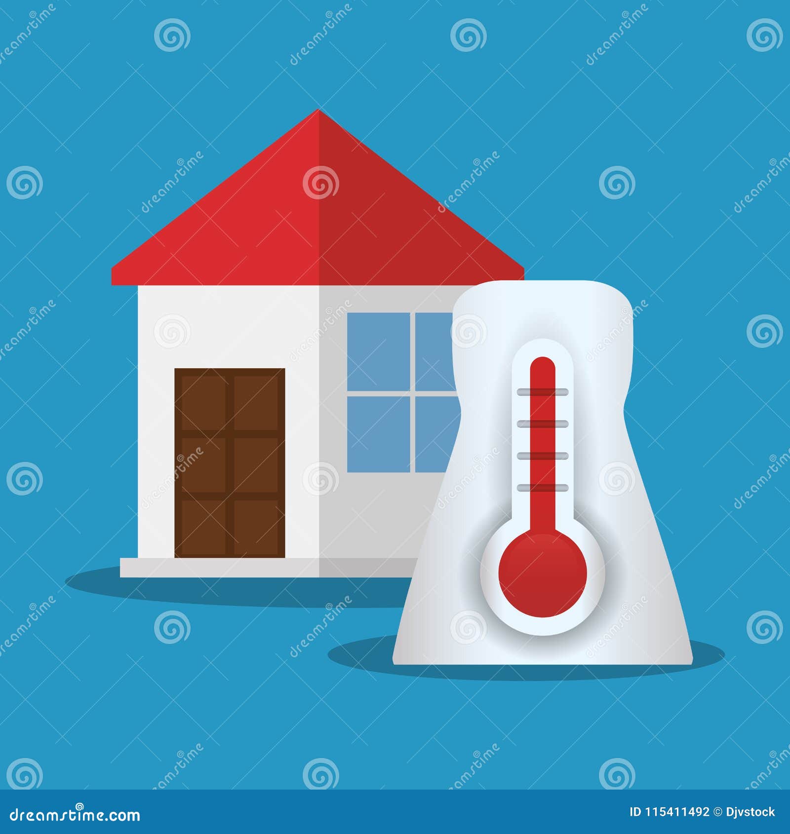 Símbolo De La Temperatura Del Termómetro De La Casa Ilustración del Vector  - Ilustración de temperatura, casa: 115411492