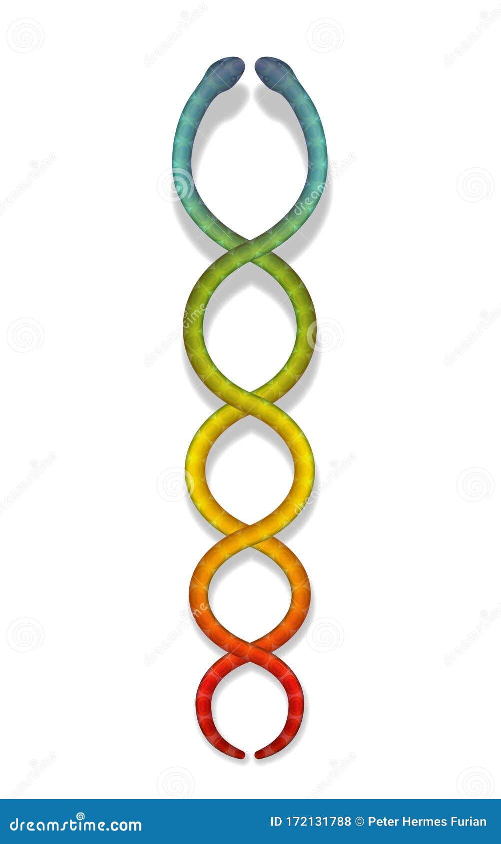Símbolo De Serpente Kundalini Colorido Do Arco-íris Ilustração do
