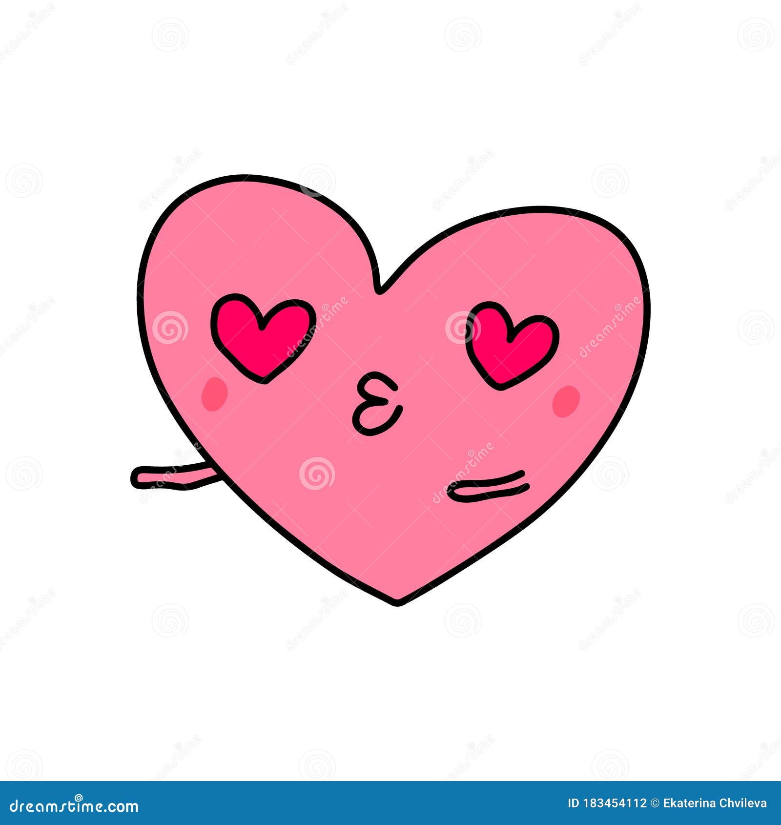 Símbolo Del Corazón De Amor Icono De Doodle Ilustración En El Cómic De  Dibujos Animados Kawaii Face Stock de ilustración - Ilustración de  vacaciones, valentinas: 183454112