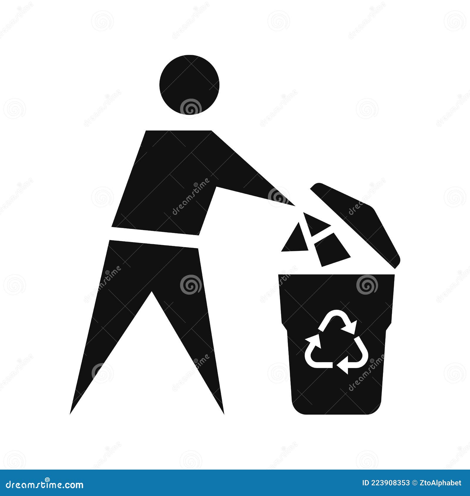 Símbolo Del Pictograma De Reciclaje Y Reciclado Ilustración del Vector -  Ilustración de envase, basura: 223908353