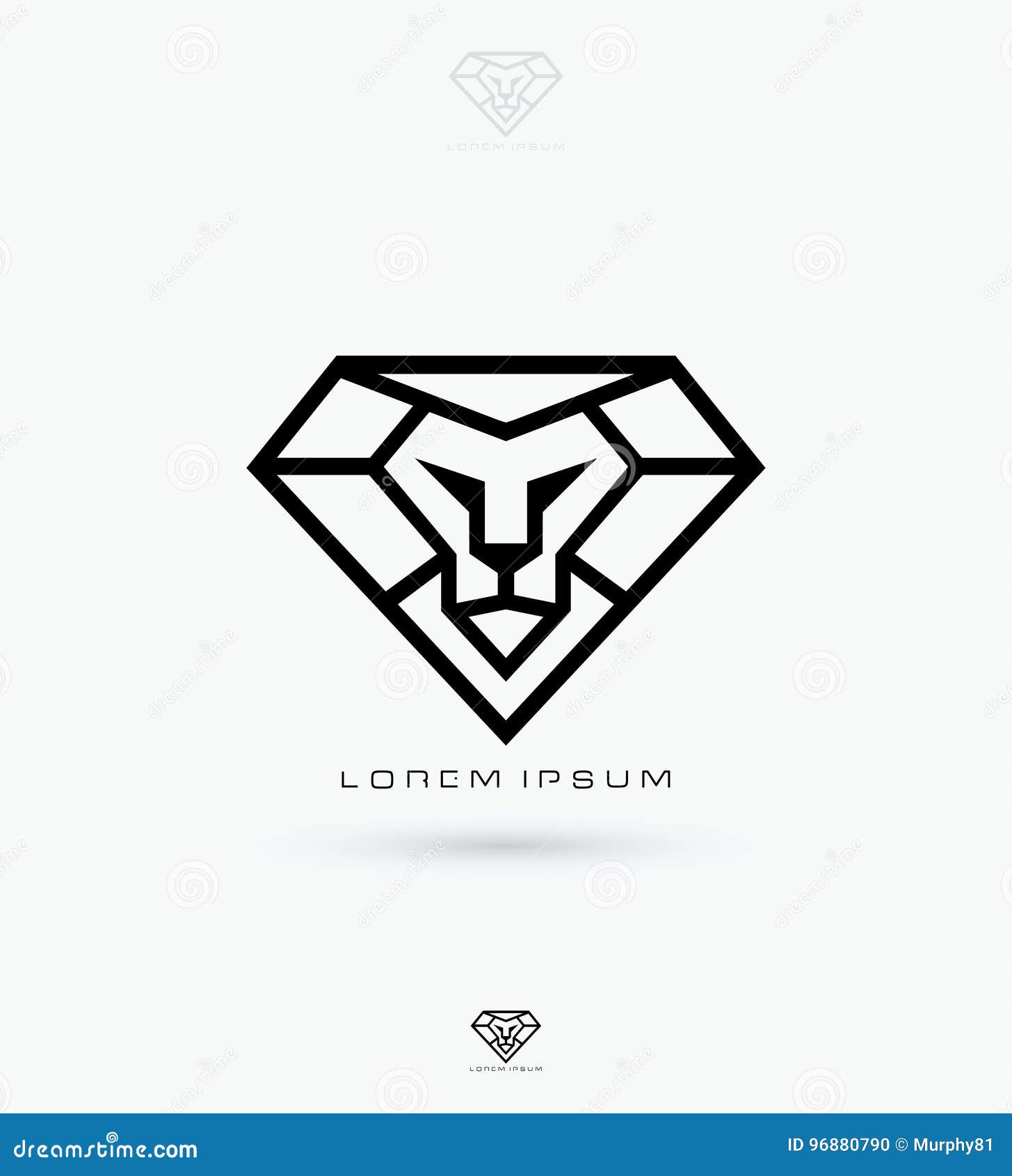 Ilustração geométrica da forma do diamante do logotipo inicial limpo