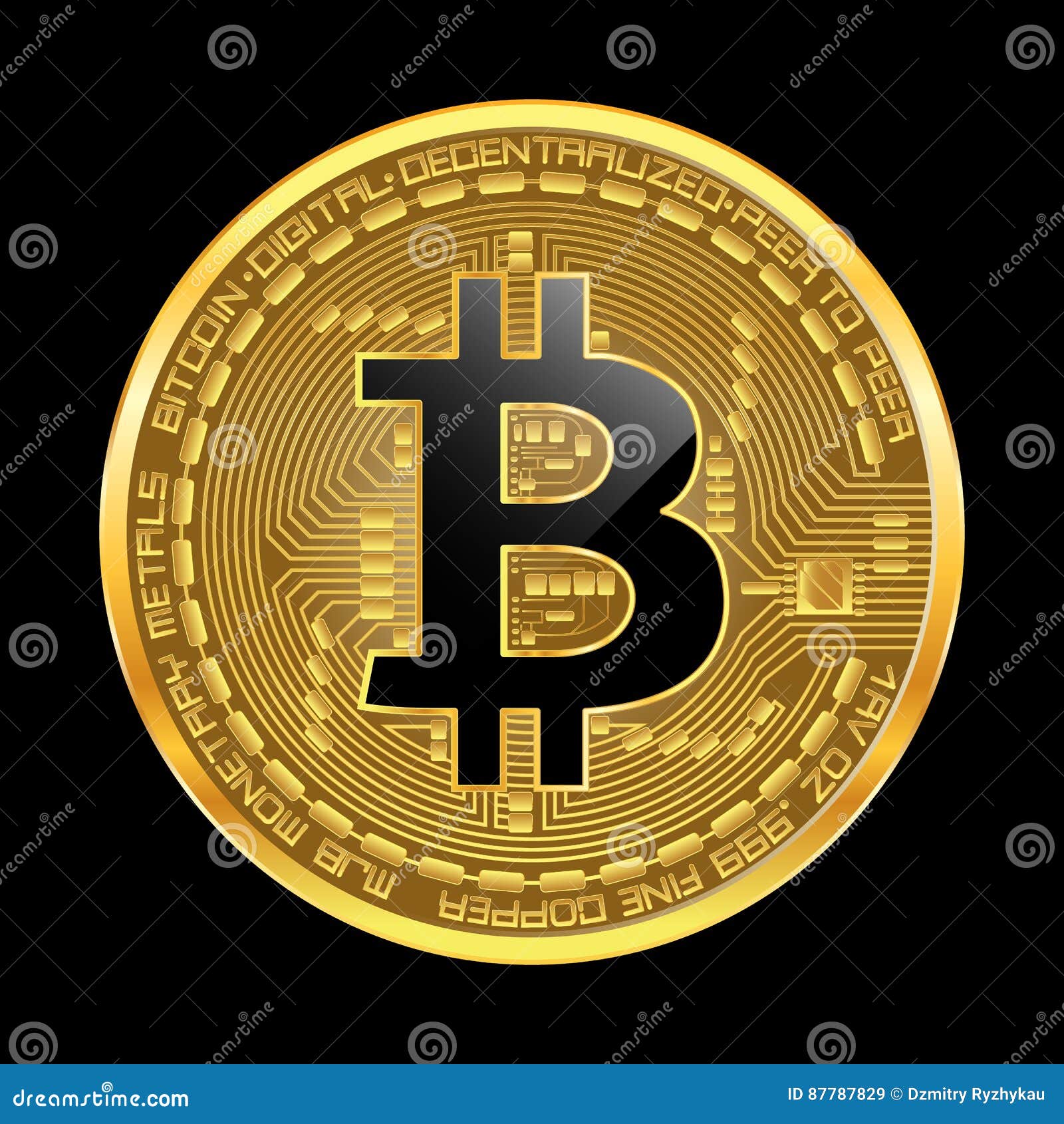 Símbolo Dourado De Bitcoin De Criptomoeda Ilustração do Vetor - Ilustração  de economia, pagamento: 87787829