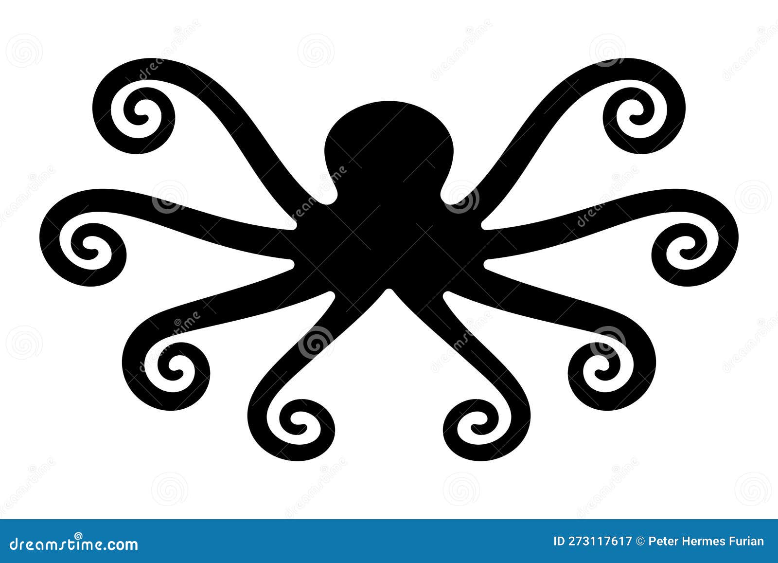 Símbolo Kraken Lendário Monstro Do Mar Ilustração do Vetor