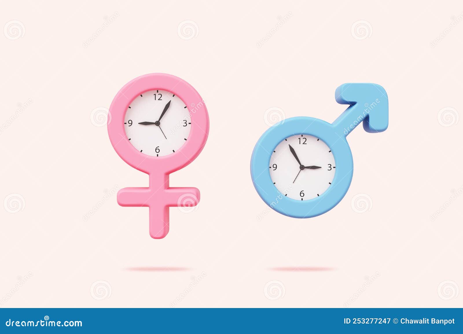 Símbolo Masculino Femenino Sexo Género De La Concepción Del Reloj