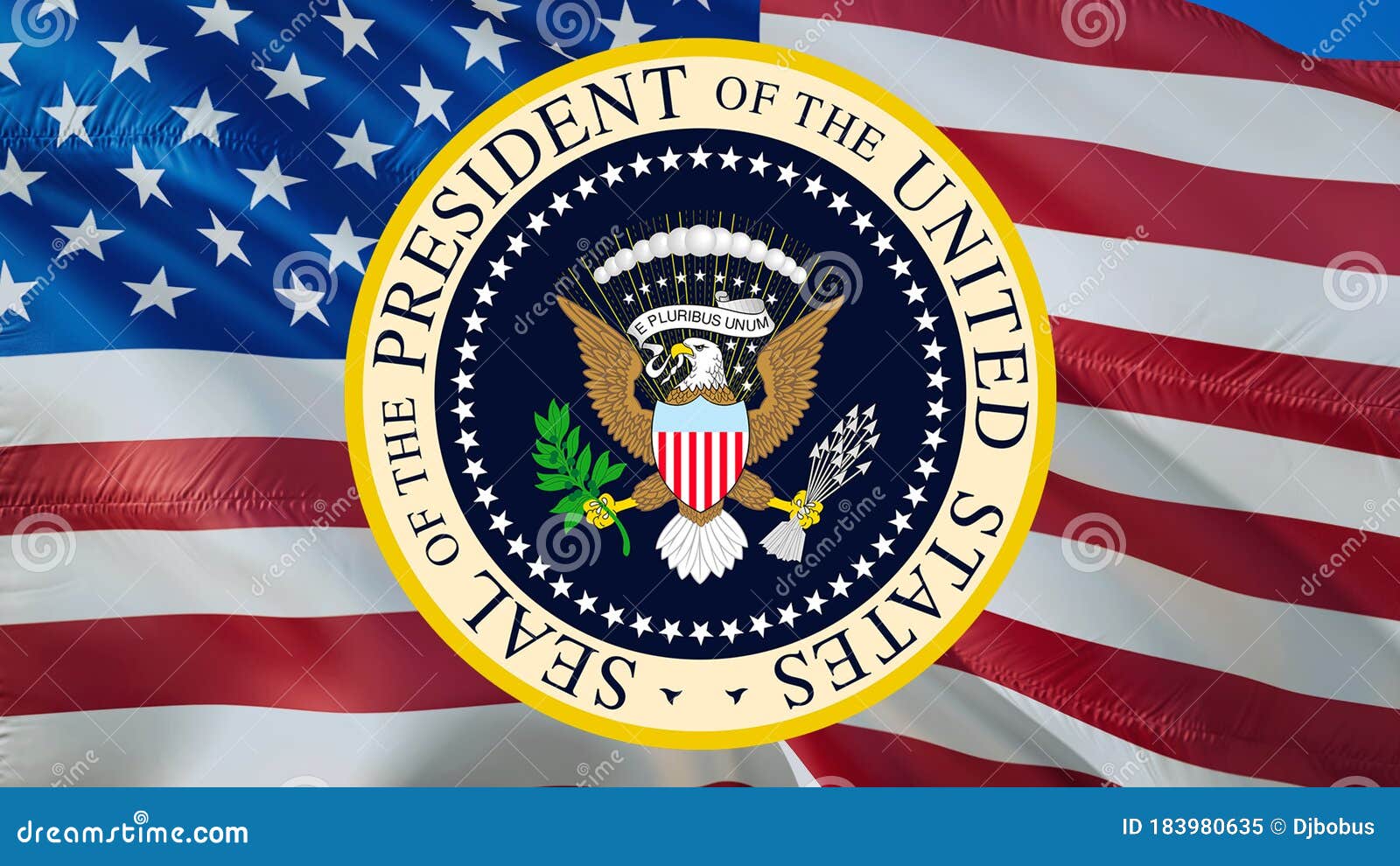 Símbolo Nacional De águila Audaz Estadounidense. Escudo De Armas Del  Presidente De Los Estados Unidos De . En Trineo 3d De La Stock de  ilustración - Ilustración de militar, estados: 183980635