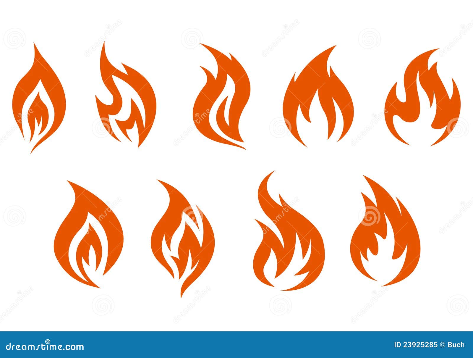 Conjunto de ícones de vetor de chamas de fogo. símbolo da fogueira de chama  isolado. vector eps10