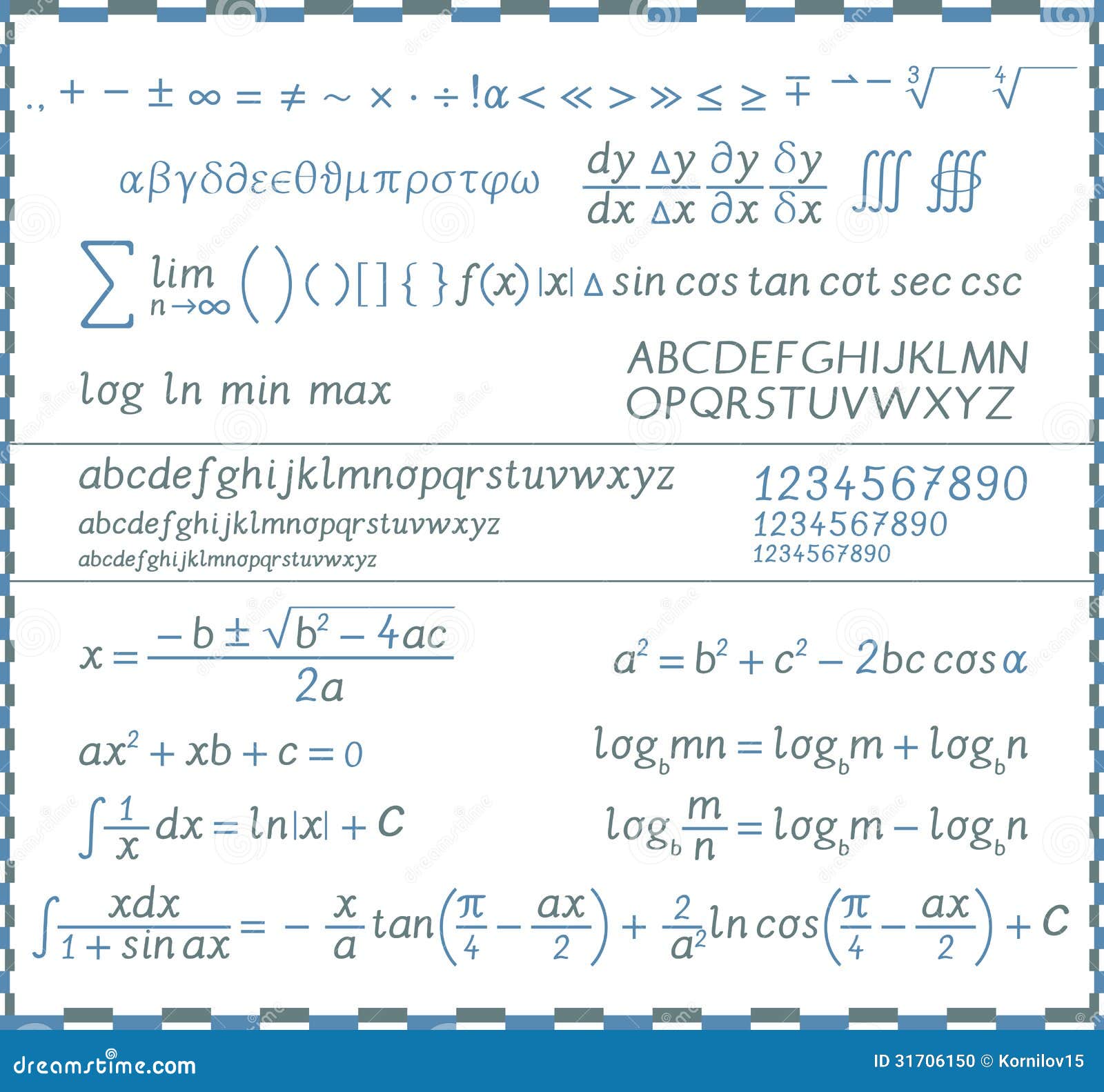 Notação Matemática - Símbolos, Sinais, Letras, Fórmulas, Abreviações,  Definições, Teoremas, Esquemas Matemática