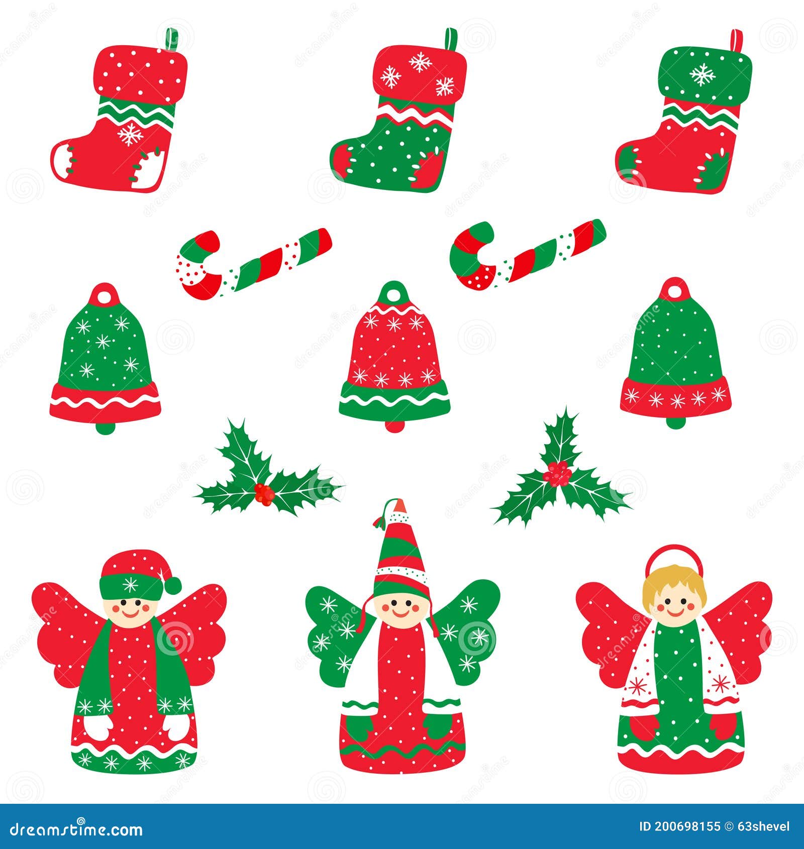 Símbolos Y Objetos De Navidad Y Año Nuevo En Colores Tradicionales Juego De  Iconos Dibujos De Mano Vectorial En Estilo De Dibujos Ilustración del  Vector - Ilustración de caramelo, iconos: 200698155