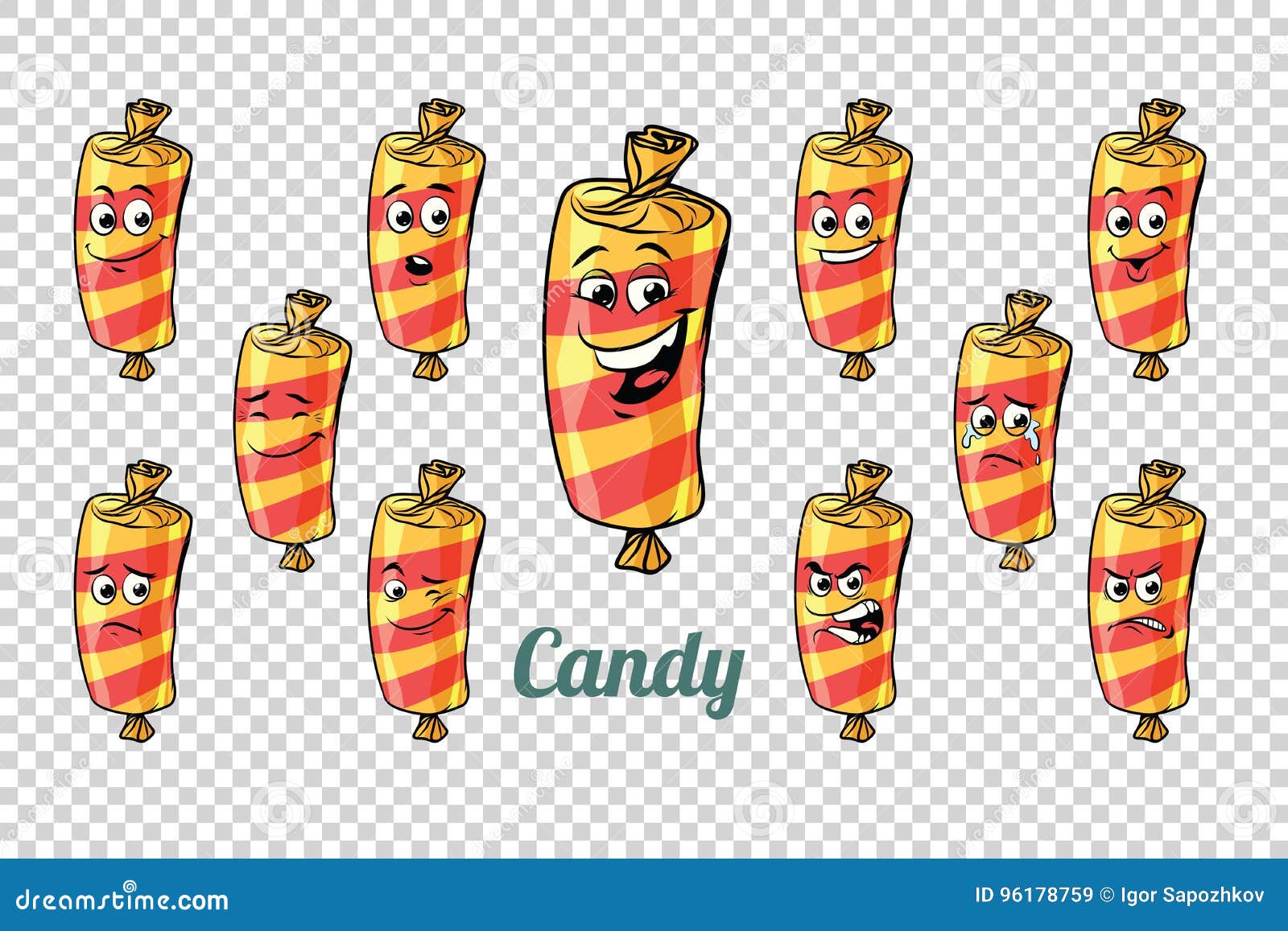 Susse Sussigkeit Der Sussigkeiten Im Verpackungsgefuhl Charaktercol Vektor Abbildung Illustration Von Susse Charaktercol
