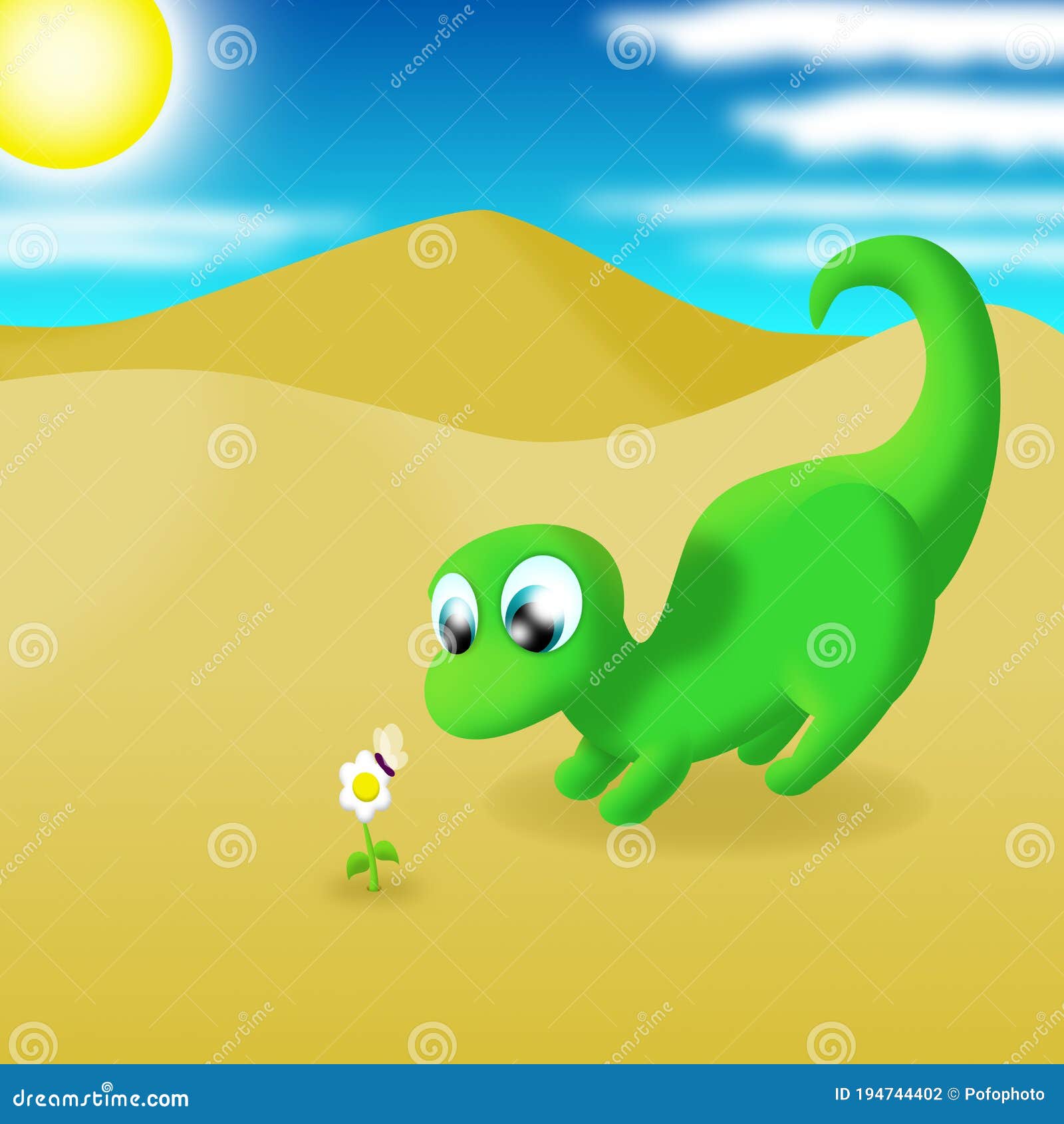 Susses Baby Dino Vektor Abbildung Illustration Von Dino 194744402