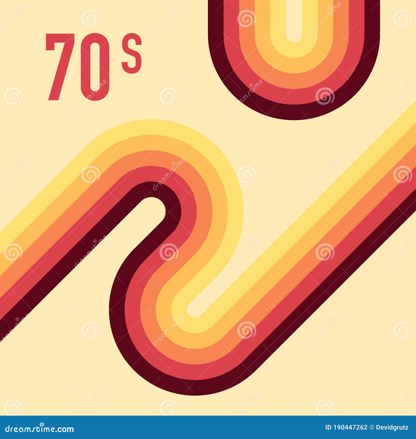 70s 1970 Abstract Vector Stock Retro Lines Background Vector