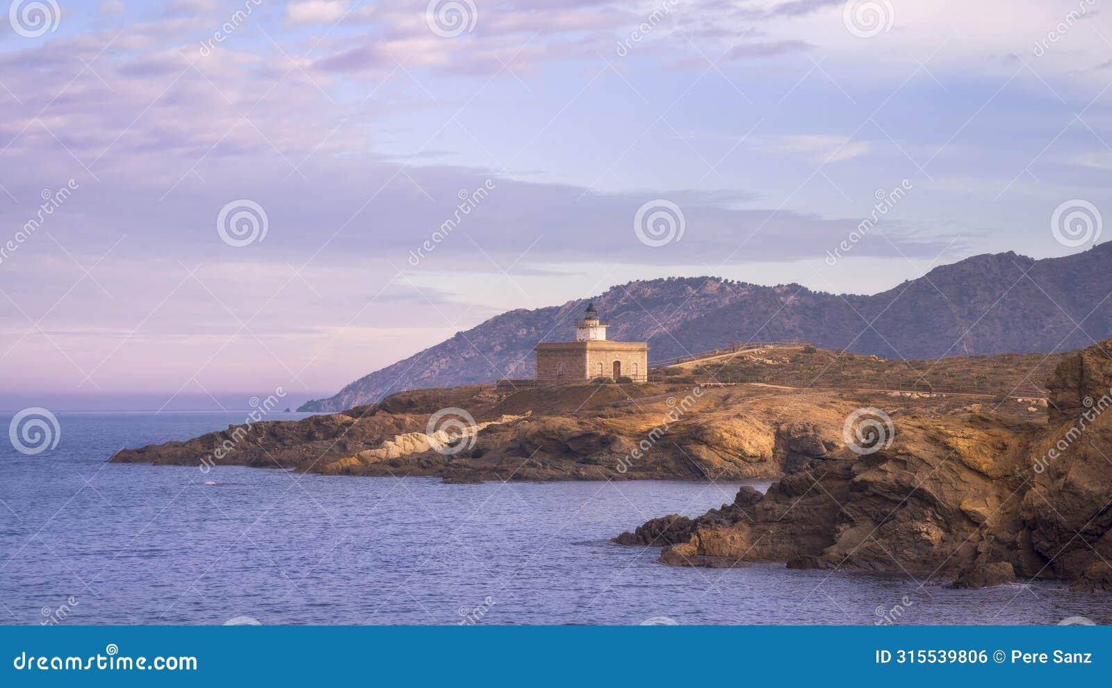 s'arenella lighthouse panoramic view, catalonia