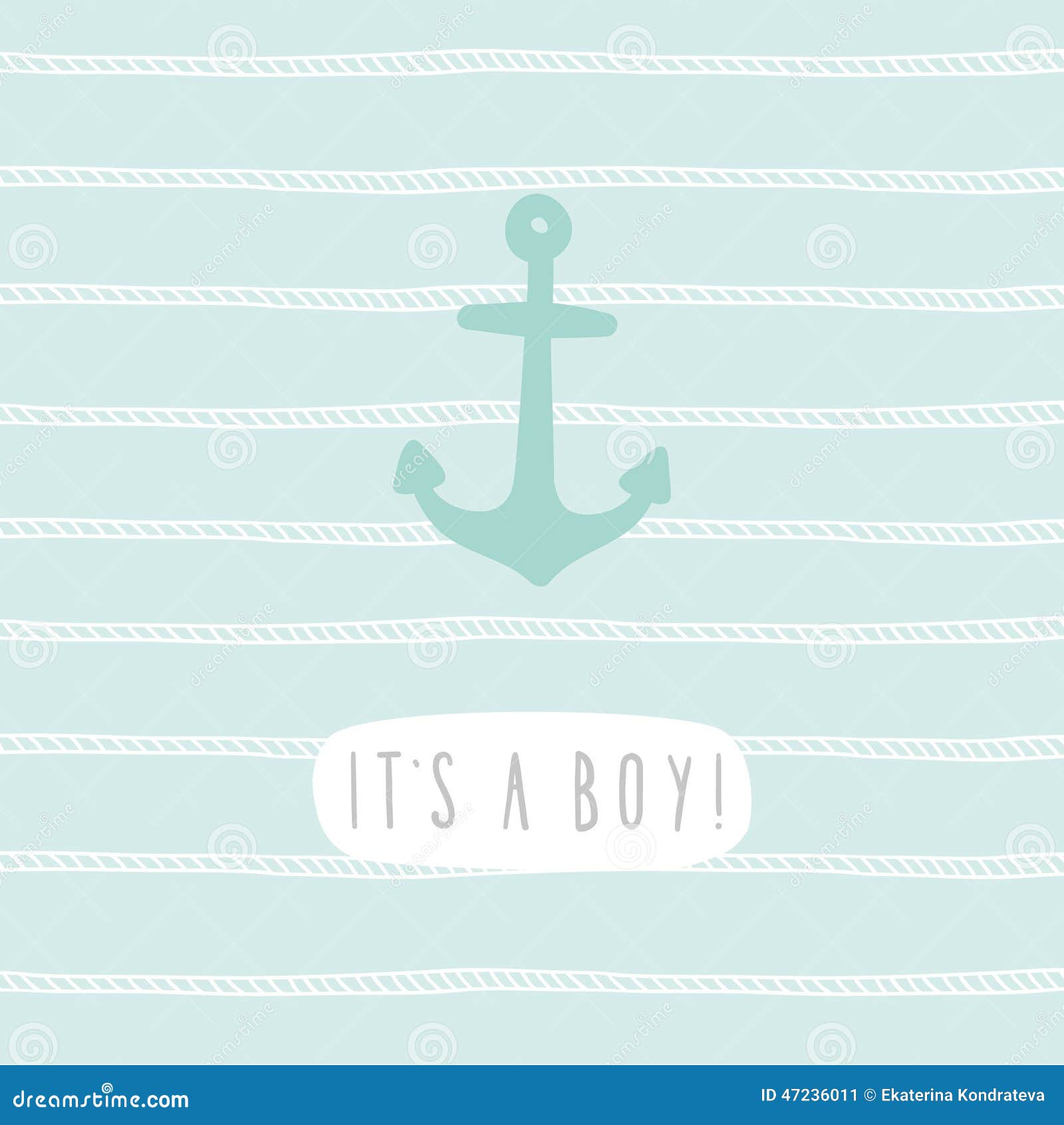 it s a boy anchor greeting card template stock vector