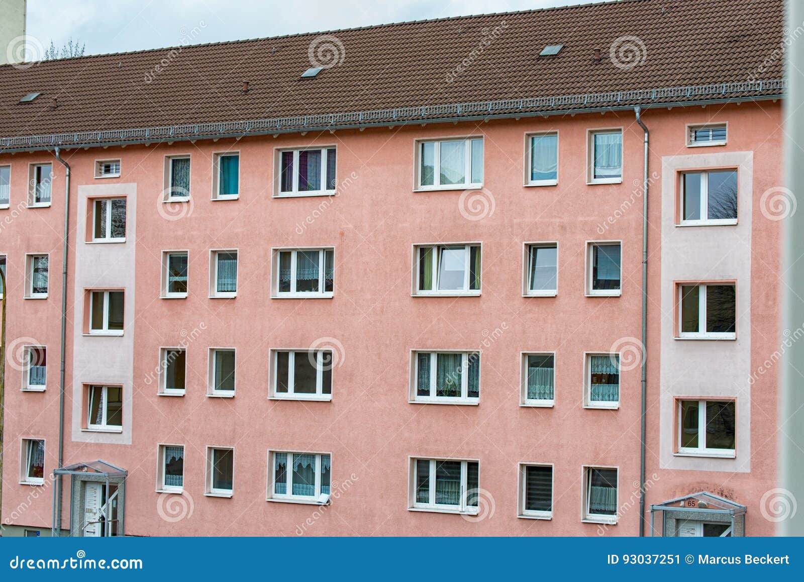 60s Building with a New Facade in a District of Jena Stock Image