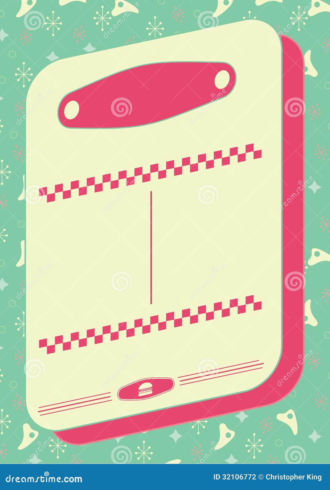1950s diner style background and frame