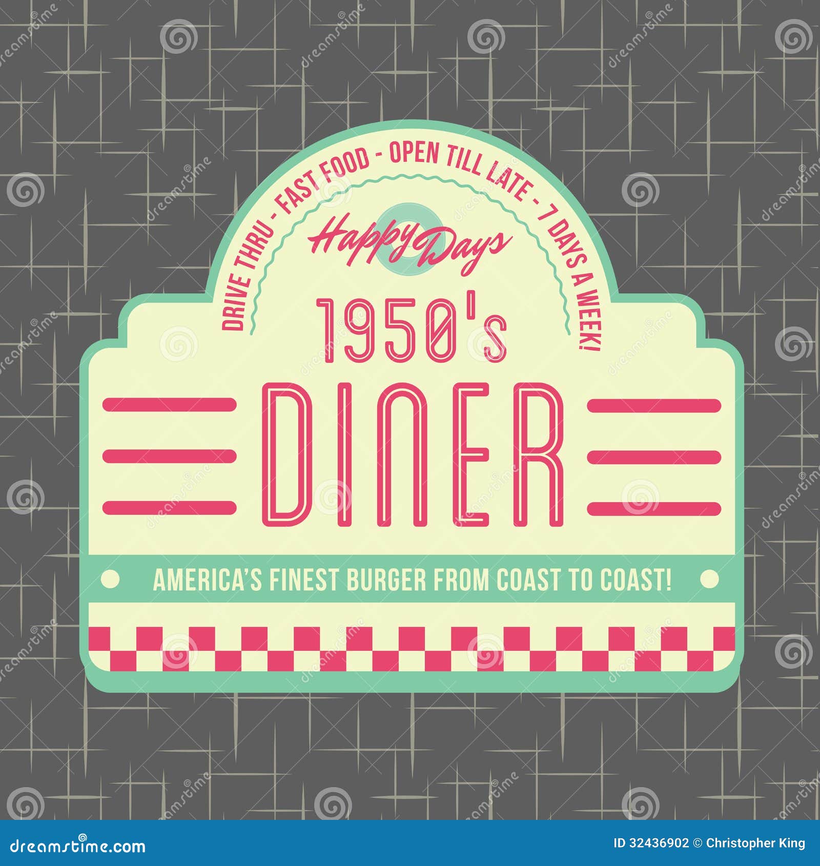 1950s Diner Style Logo Design Stock Vector Illustration of editable