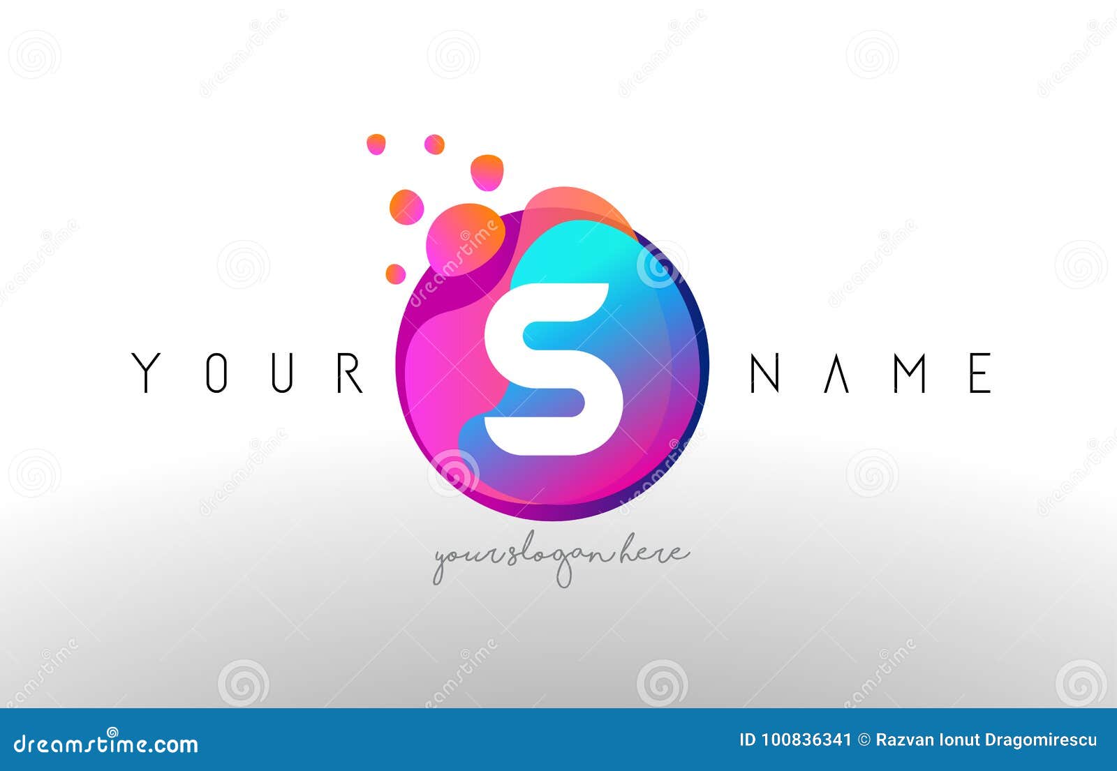 S Dots Letter Logo with Bubbles. a Letter Design Vector with Vibtant
