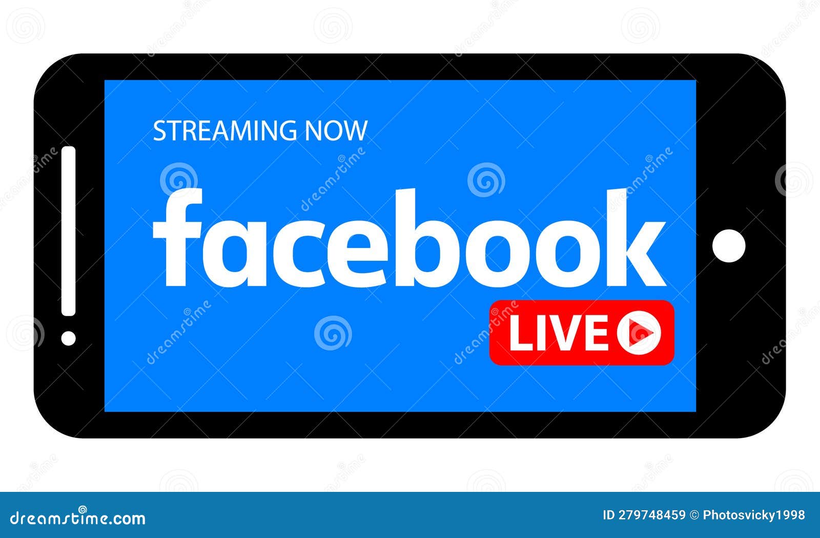 Facebook Live Logo on Mobile Screen Icon Editorial Stock Image
