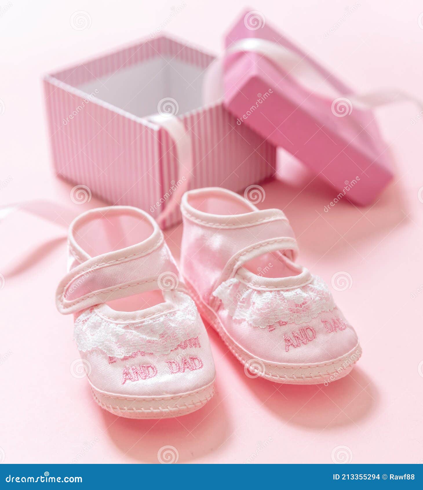 Itâ€™s a Girl Announcement. Baby Girl Pink Shoes on Pink Color Background.  Baby Shower, Christening Concept Stock Photo - Image of female,  christening: 213355294