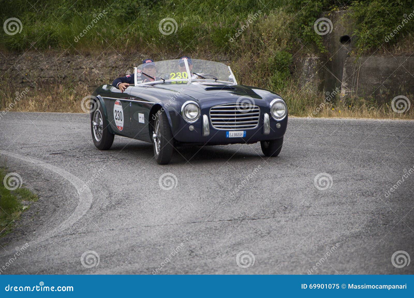 S I A T A Daina Gran Sport Stabilimenti Farina 1952. Coche 2015 del vintage de la historia de Italia del miglia de Mille retro